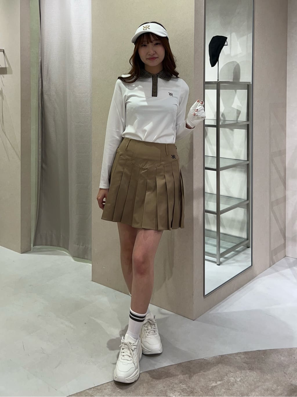 riendaの【一部店舗・WEB限定】【RIENDA GOLF】グレンチェックプリーツ