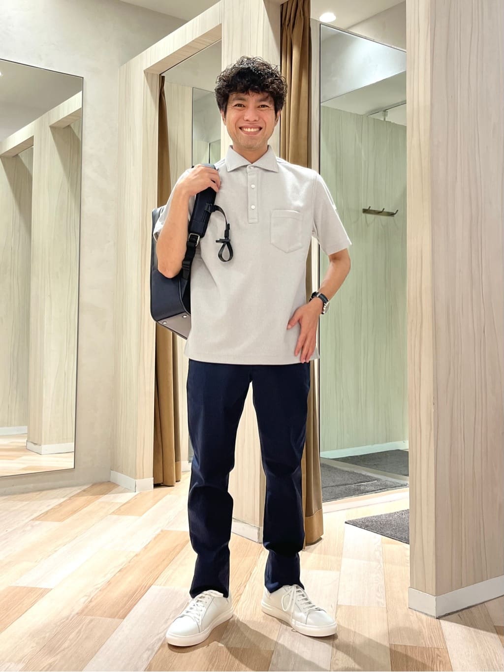 TAKEO KIKUCHIの【Made in JAPAN】播州織 ヘリンボン ストレート パンツを使ったコーディネートを紹介します。｜Rakuten Fashion(楽天ファッション／旧楽天ブランドアベニュー)6301166