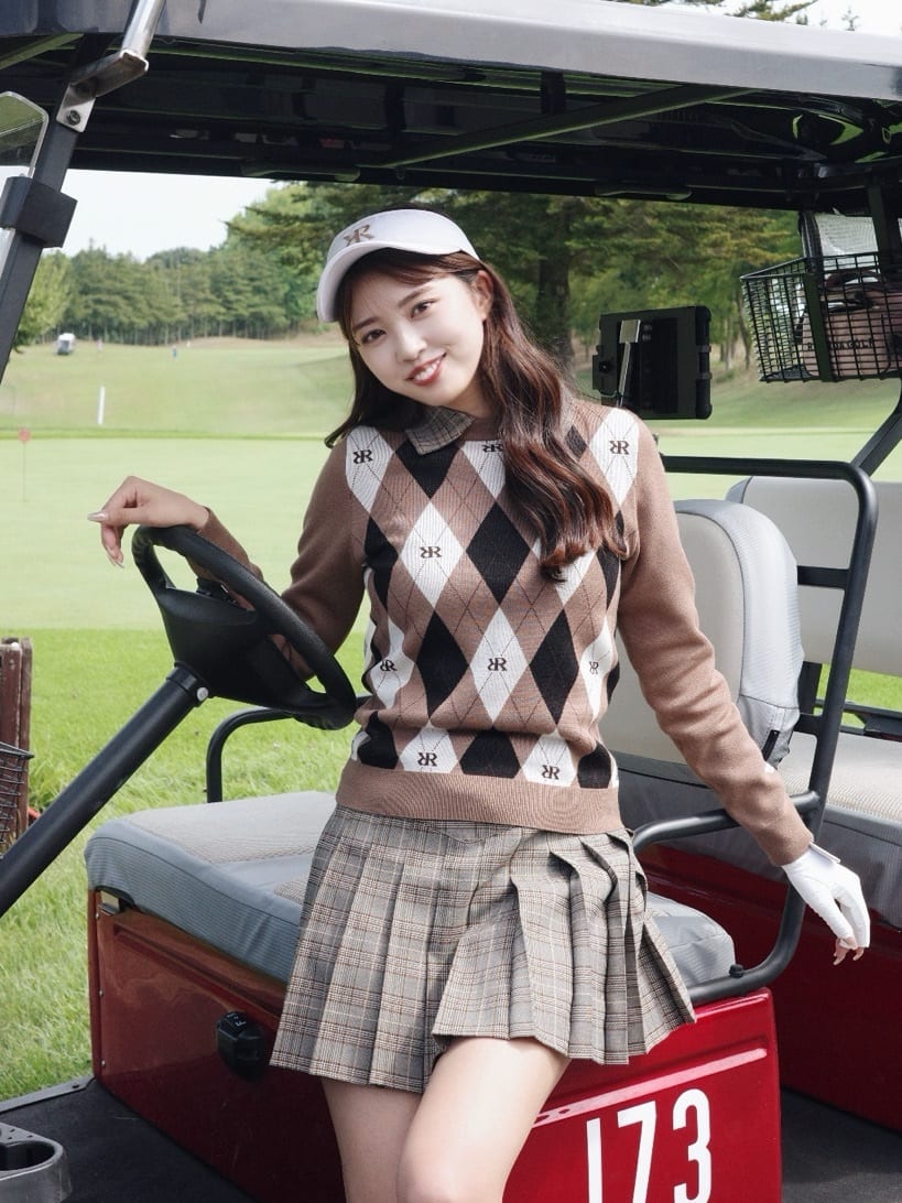 riendaの【一部店舗・WEB限定】【RIENDA GOLF】アーガイルジャガード