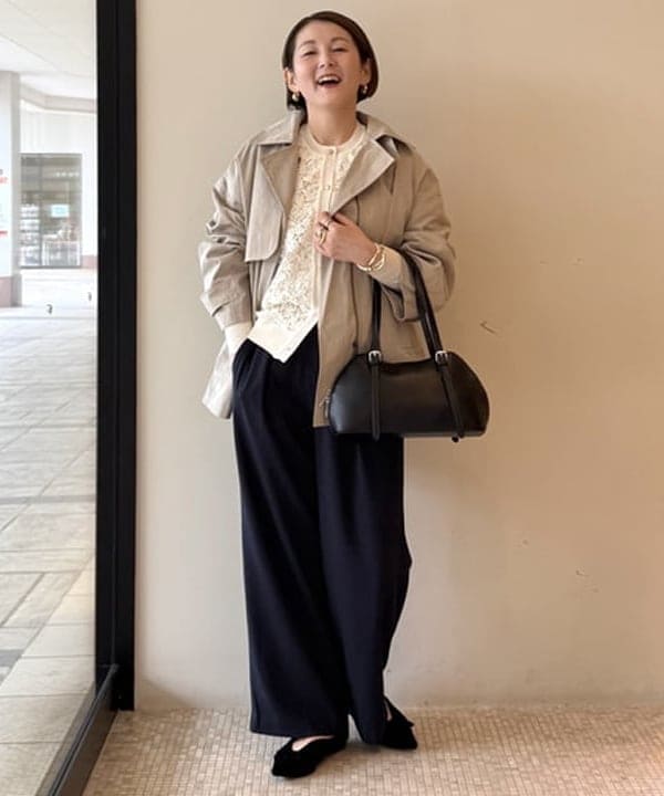 BEAMS HEARTの【手洗い可】フロントレース ニット カーディガン 25AW レディース 秋 長袖 オンオフ兼用 オフィス 通勤 一枚で主役級を使ったコーディネートを紹介します。｜Rakuten Fashion(楽天ファッション／旧楽天ブランドアベニュー)6305087