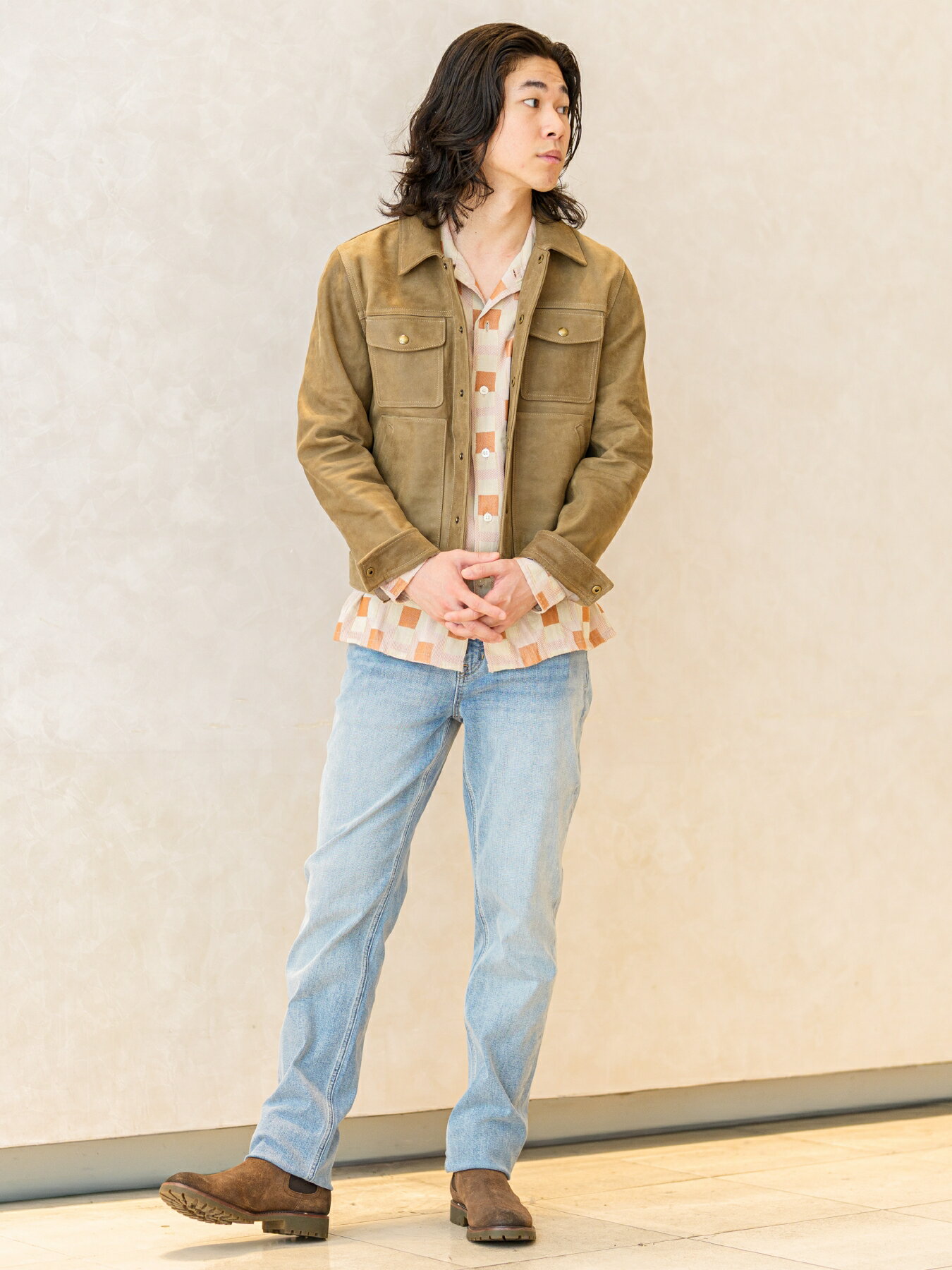 BANANA REPUBLIC | (M)ヌバックレザー トラッカージャケット | Rakuten