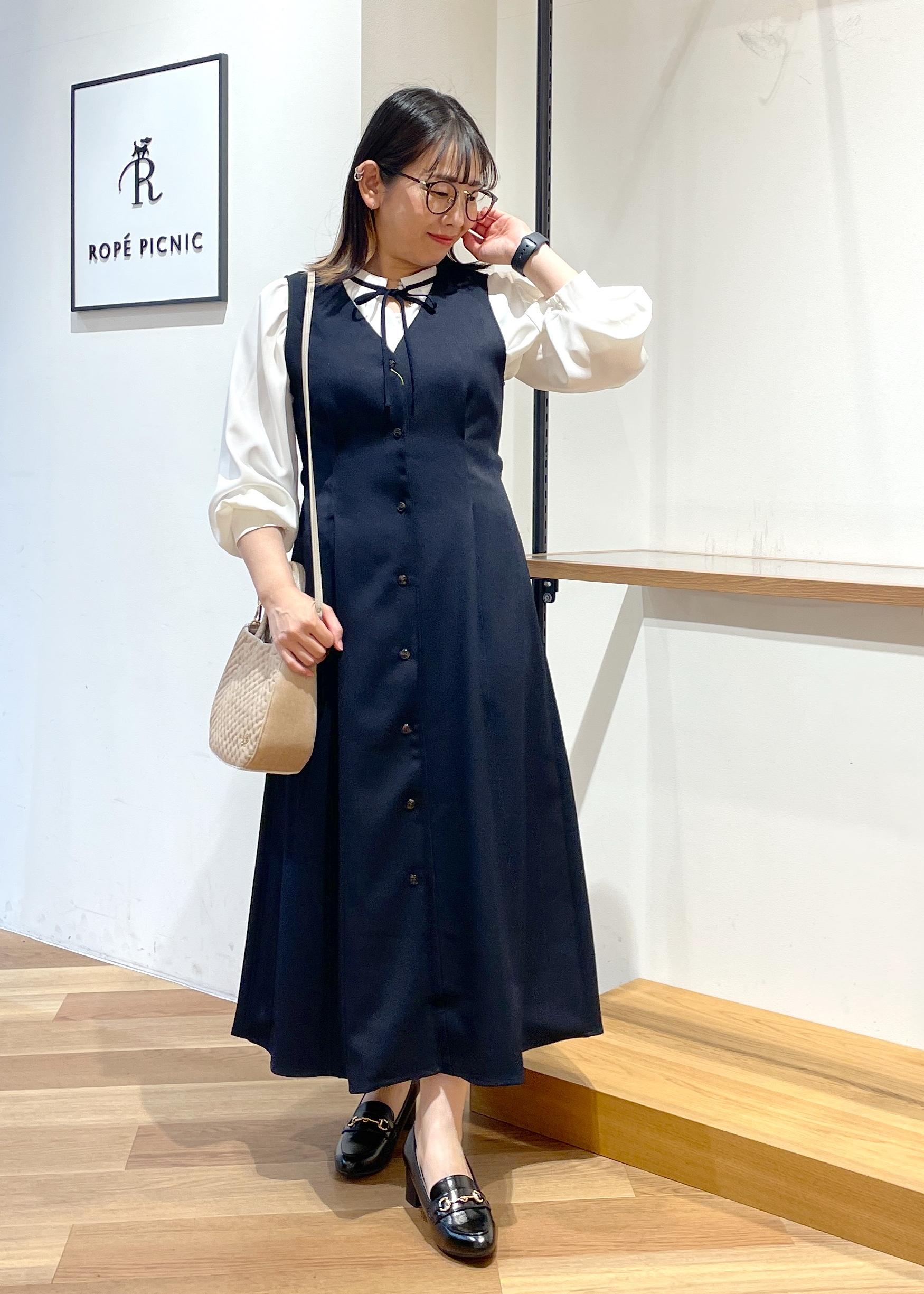 ROPE' PICNICの【低身長・小柄さんサイズ】ウールライクウエストタックジャンパースカート/セットアップ対応を使ったコーディネートを紹介します。｜Rakuten Fashion(楽天ファッション／旧楽天ブランドアベニュー)6339386