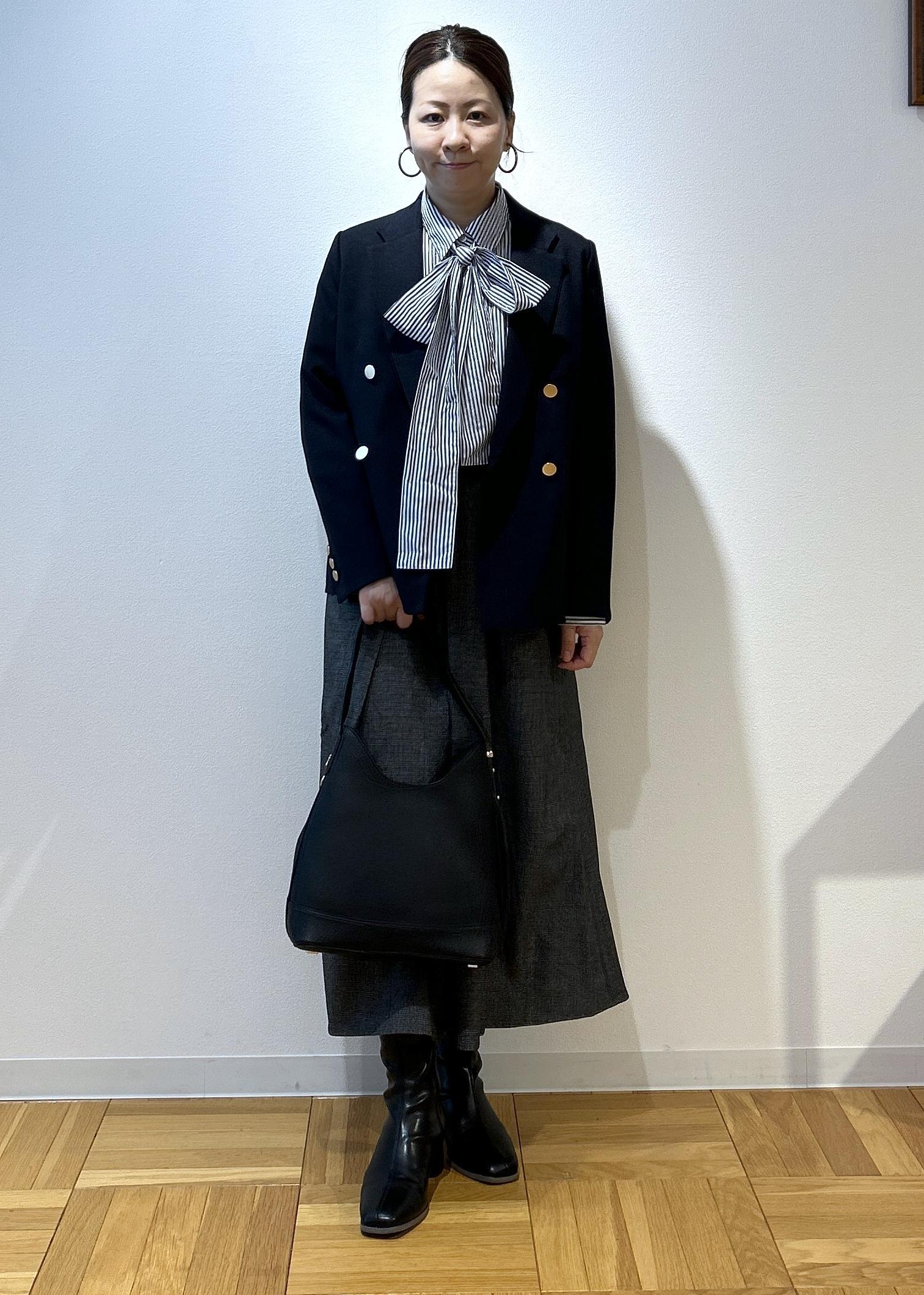 ROPE' PICNICの【低身長・小柄さんサイズ】レディハンサムシリーズ ウールライク金ボタンジャケット(半裏地)を使ったコーディネートを紹介します。｜Rakuten Fashion(楽天ファッション／旧楽天ブランドアベニュー)6339408