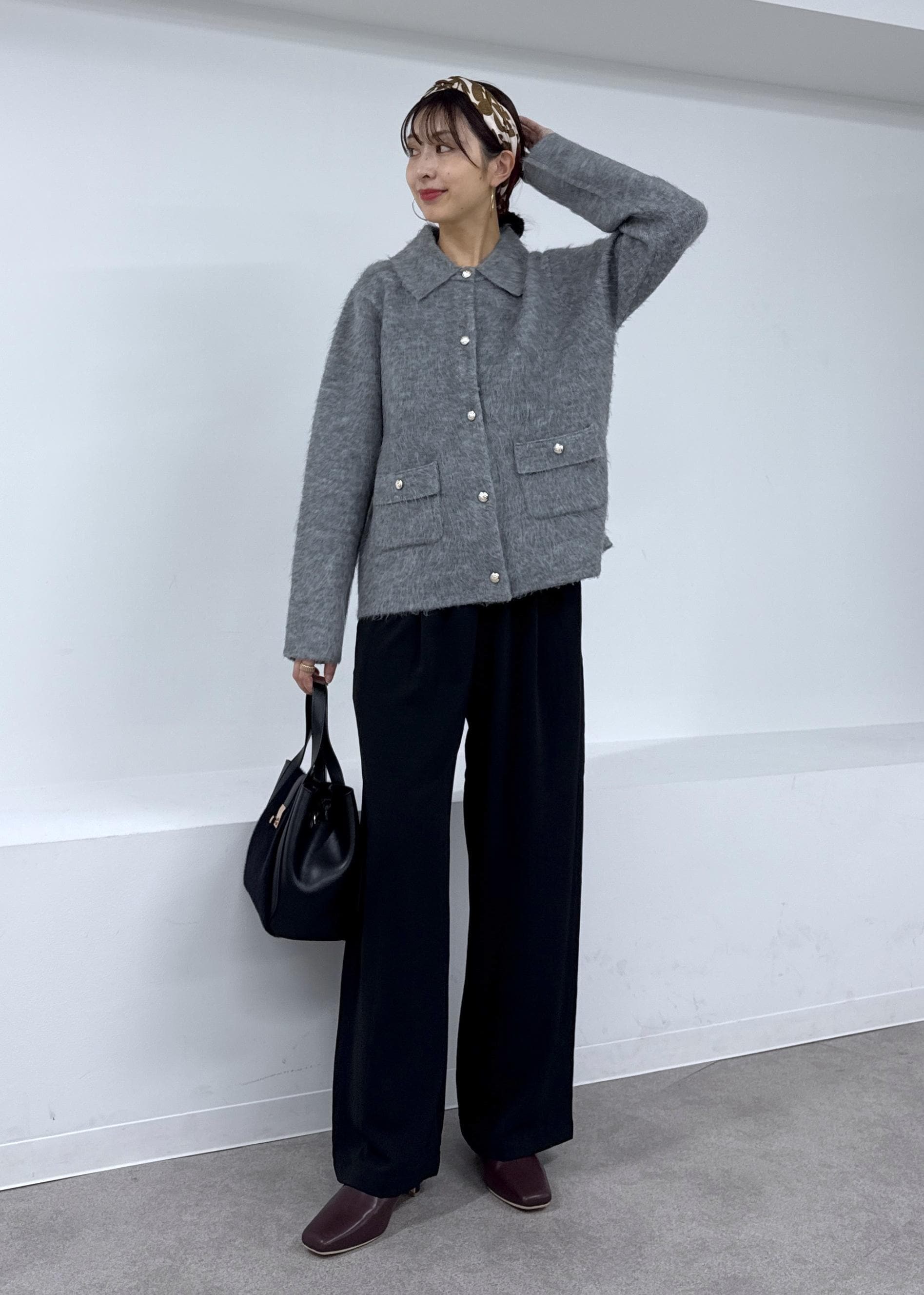 ROPE' PICNICのダブルフェイス襟取り外し起毛カーディガンを使ったコーディネートを紹介します。｜Rakuten Fashion(楽天ファッション／旧楽天ブランドアベニュー)6339437