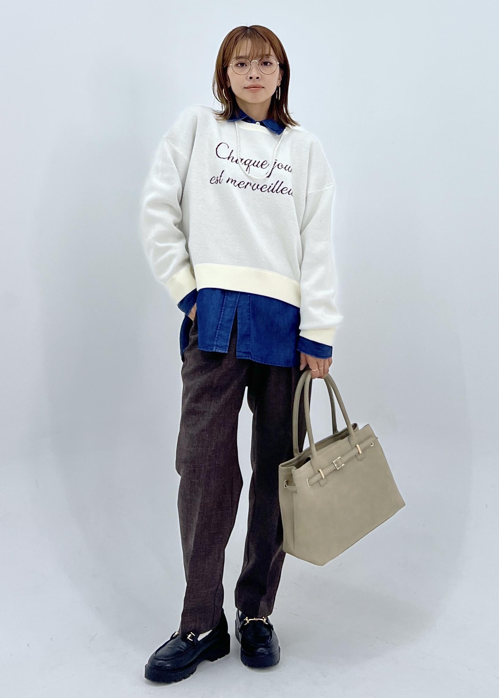 ROPE' PICNICのスウェットライクロゴニットプルオーバーを使ったコーディネートを紹介します。｜Rakuten Fashion(楽天ファッション／旧楽天ブランドアベニュー)6339446