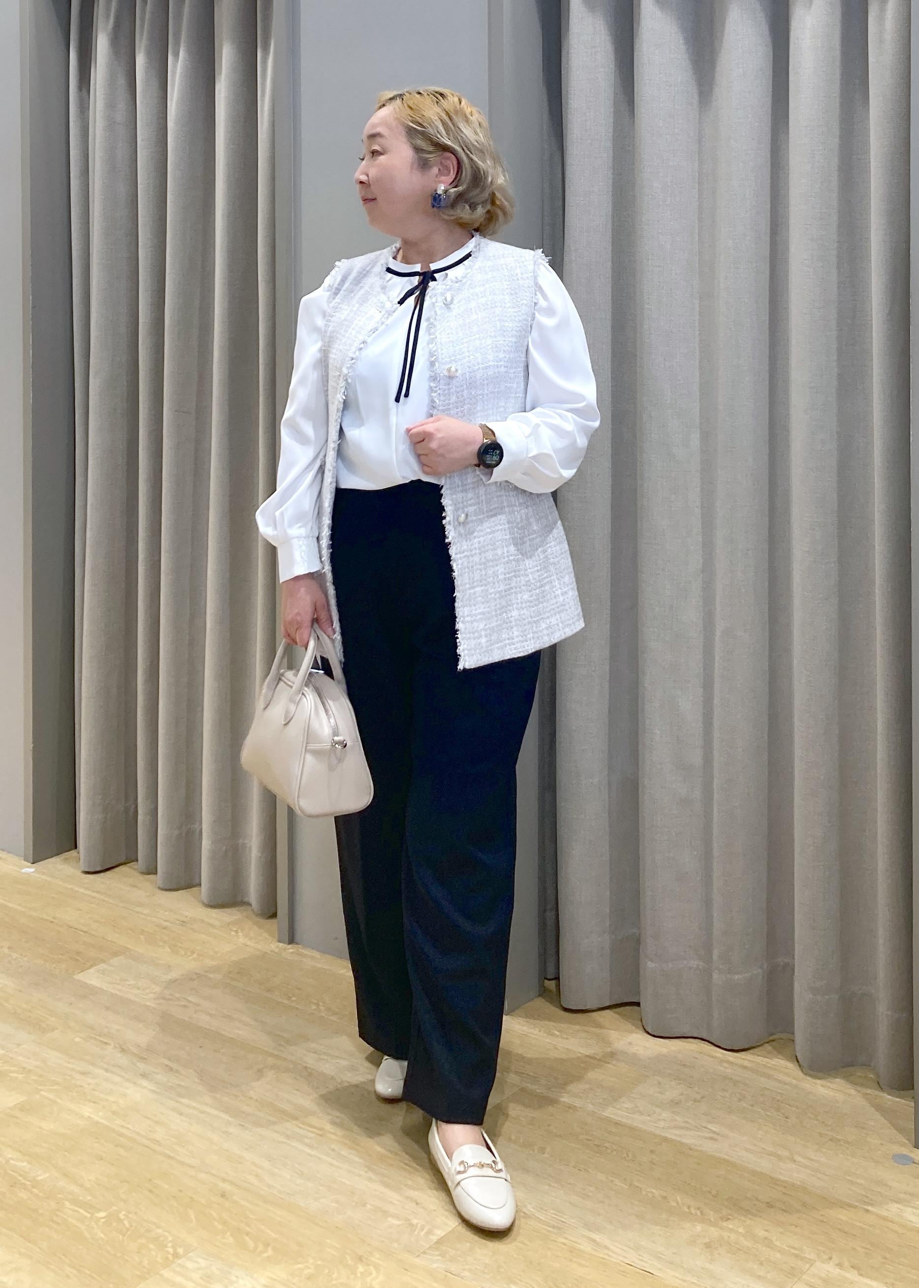 ROPE' PICNICのセレモニー・通勤対応/ツイードジレベストを使ったコーディネートを紹介します。｜Rakuten Fashion(楽天ファッション／旧楽天ブランドアベニュー)6339481