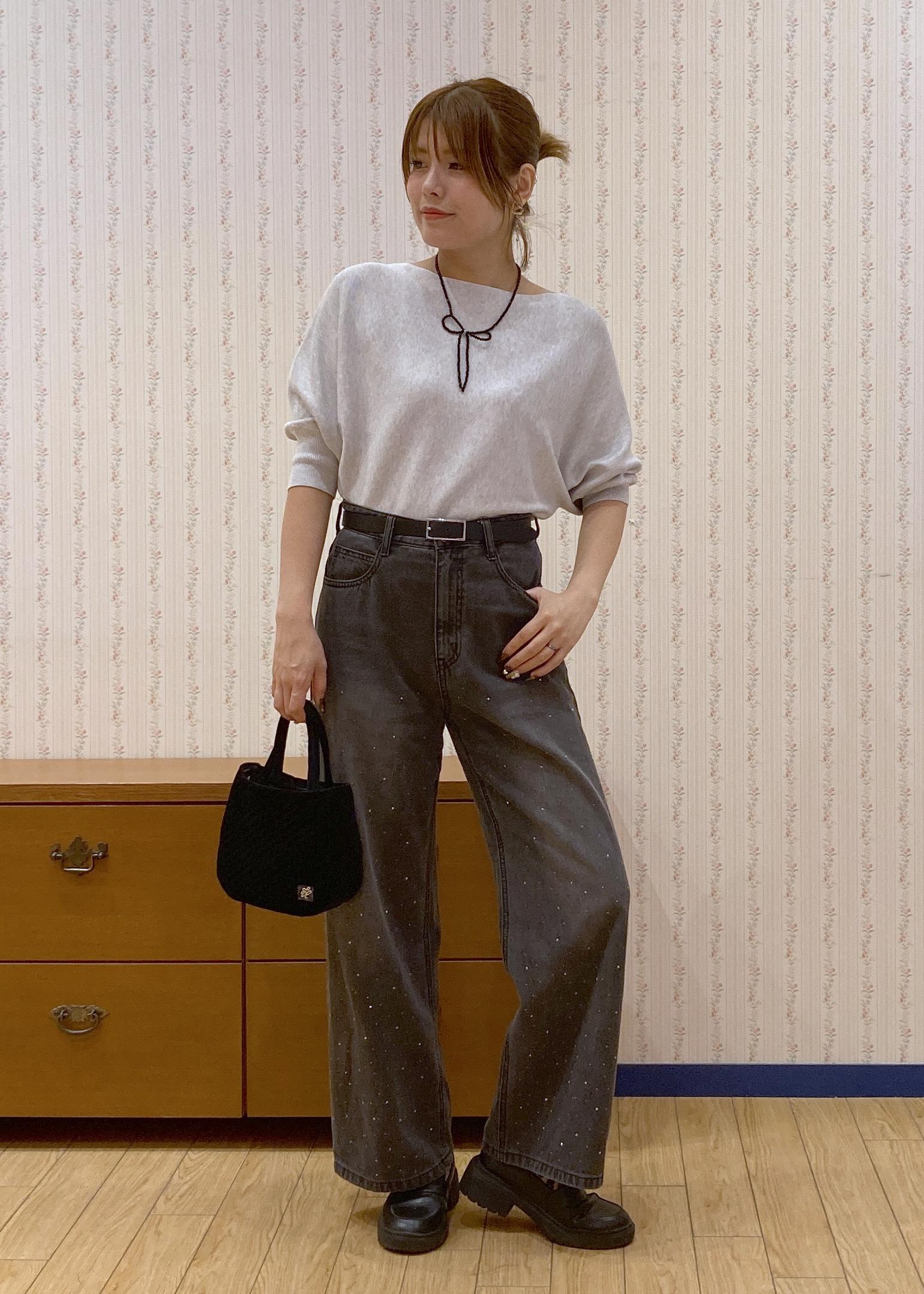 ROPE' PICNICのラメ混ドルマン7分袖ニットを使ったコーディネートを紹介します。｜Rakuten Fashion(楽天ファッション／旧楽天ブランドアベニュー)6339493