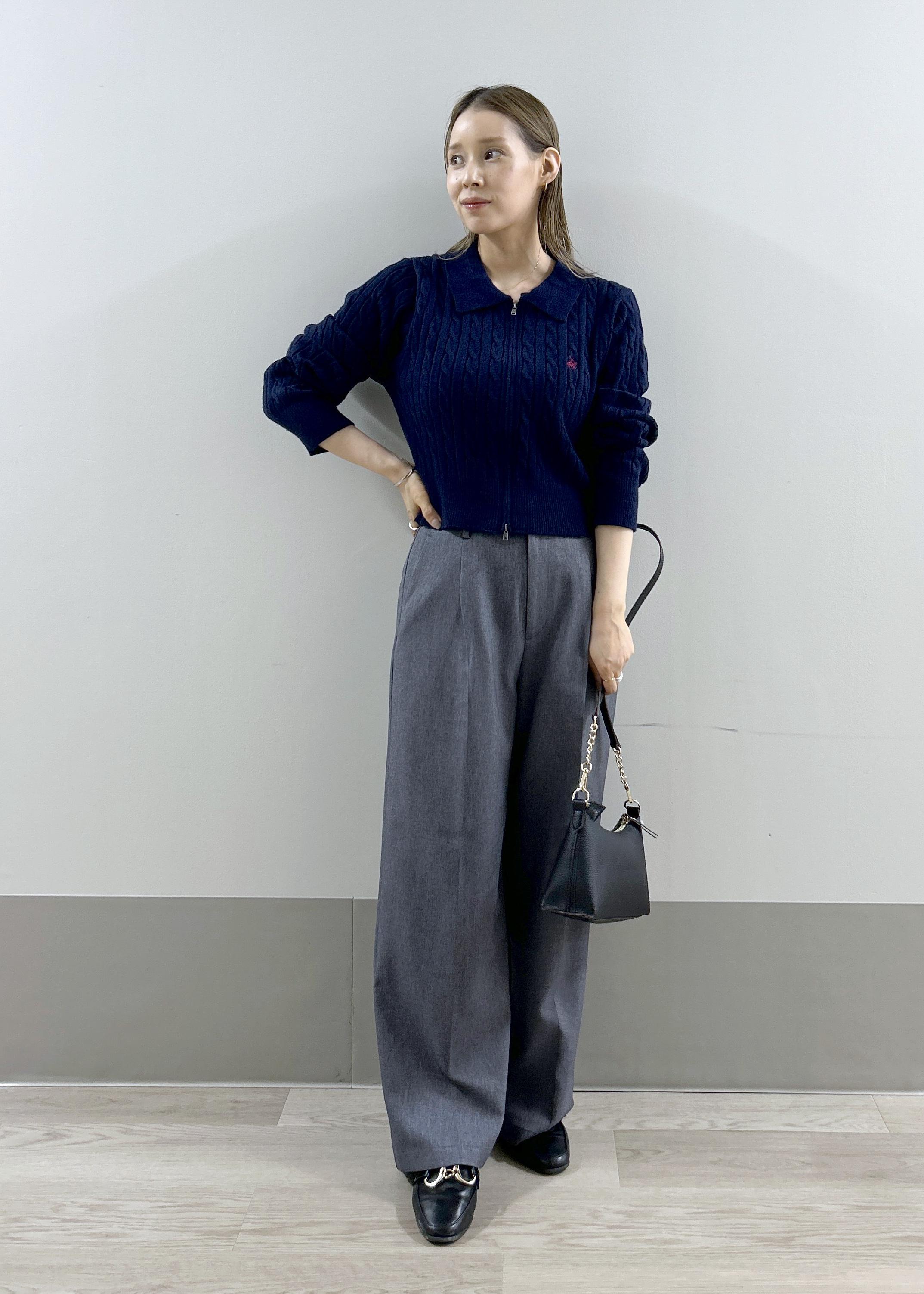 ROPE' PICNICのレディハンサムシリーズ ウールライクウエストタックセミワイドパンツ/セットアップ対応を使ったコーディネートを紹介します。｜Rakuten Fashion(楽天ファッション／旧楽天ブランドアベニュー)6339536