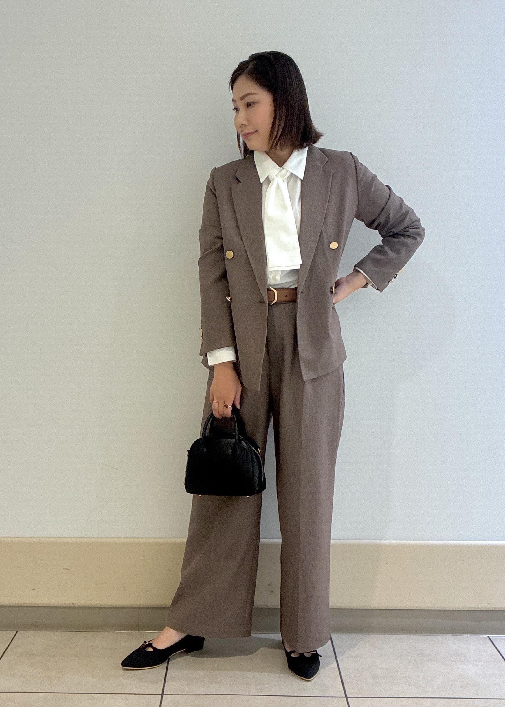 ROPE' PICNICのレディハンサムシリーズ ウールライク金ボタンジャケット(半裏地)/セットアップ・通勤対応を使ったコーディネートを紹介します。｜Rakuten Fashion(楽天ファッション／旧楽天ブランドアベニュー)6339544