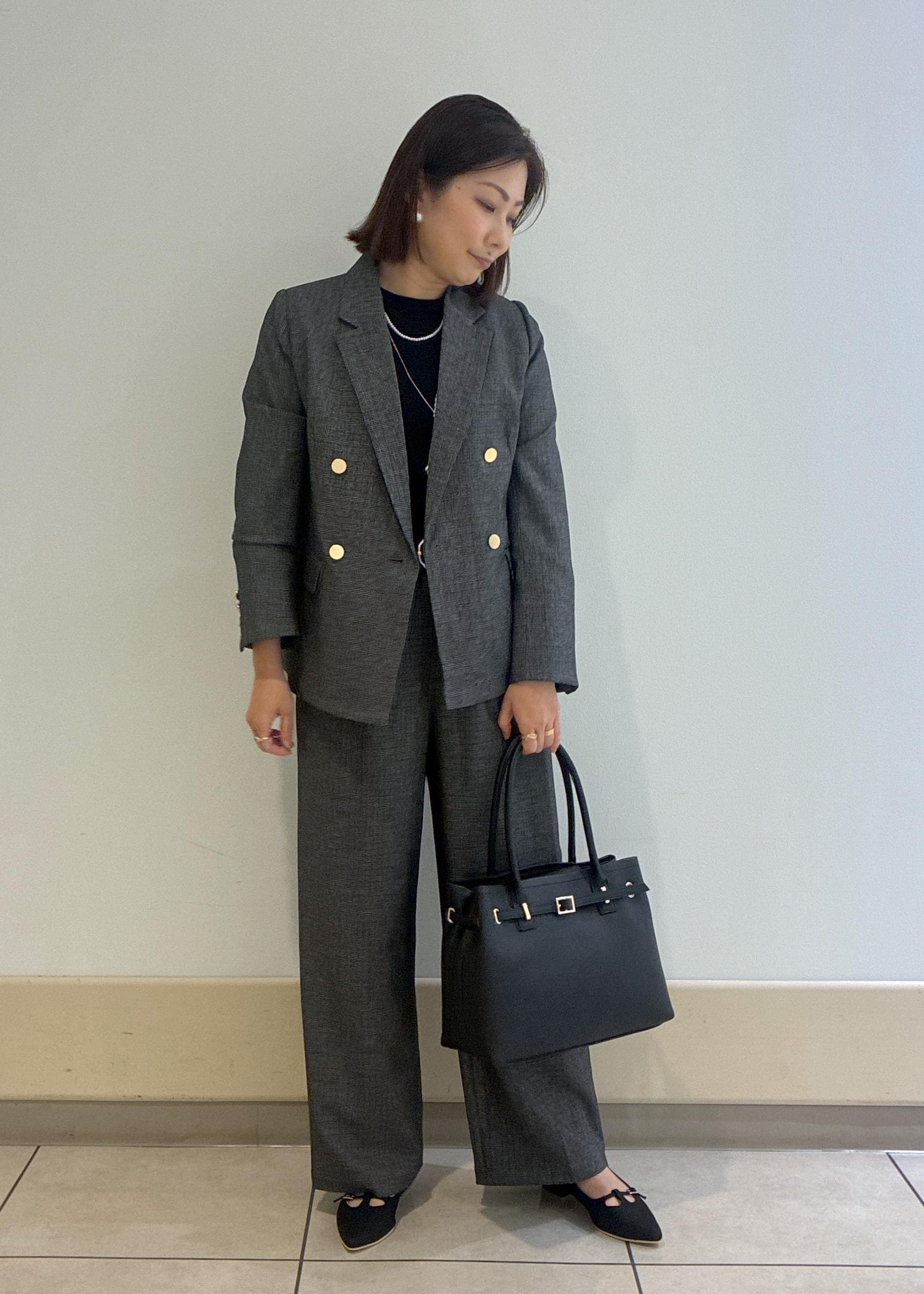 ROPE' PICNICのレディハンサムシリーズ ウールライク金ボタンジャケット(半裏地)/セットアップ・通勤対応を使ったコーディネートを紹介します。｜Rakuten Fashion(楽天ファッション／旧楽天ブランドアベニュー)6339546