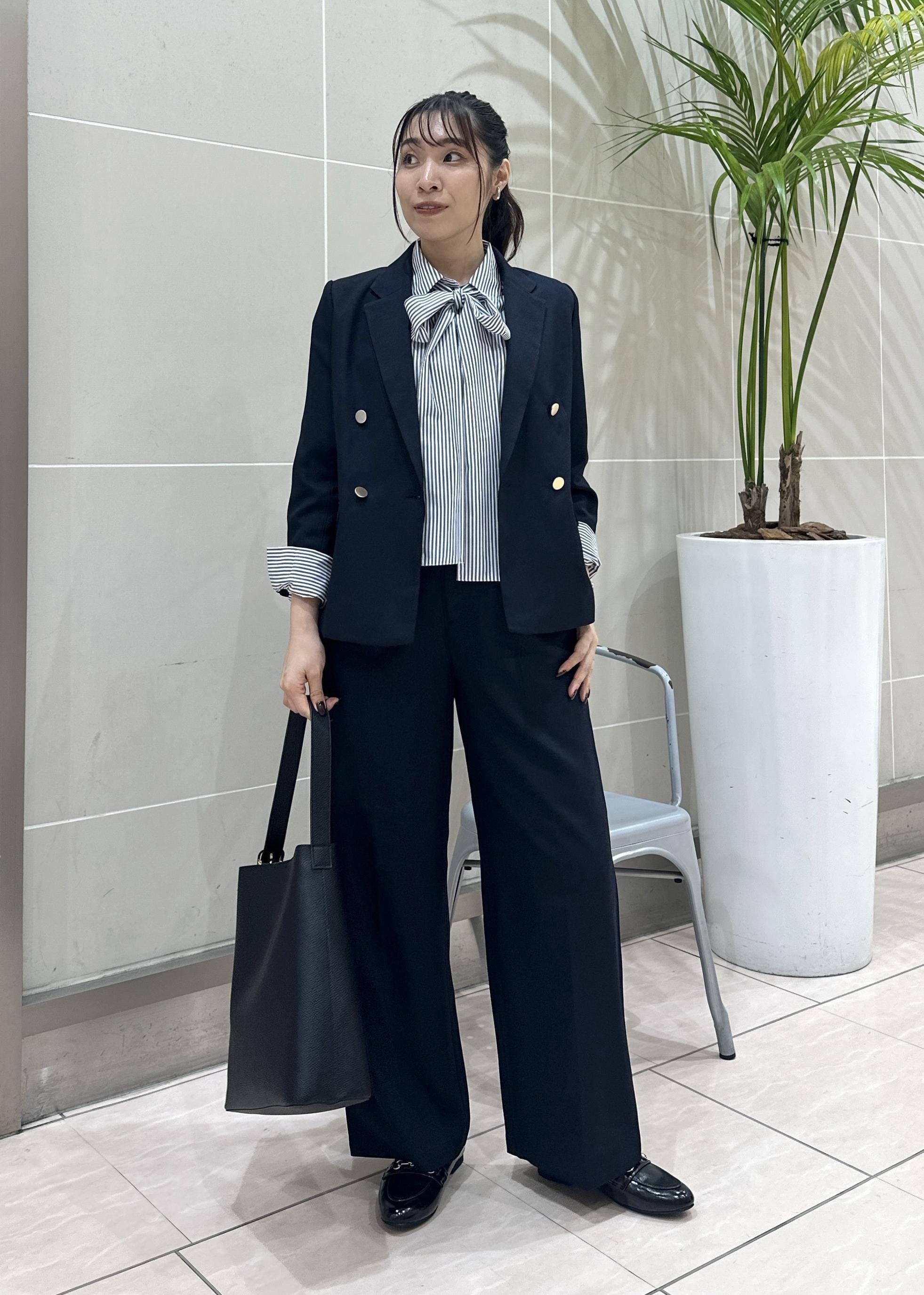 ROPE' PICNICのレディハンサムシリーズ ウールライク金ボタンジャケット(半裏地)/セットアップ・通勤対応を使ったコーディネートを紹介します。｜Rakuten Fashion(楽天ファッション／旧楽天ブランドアベニュー)6339327