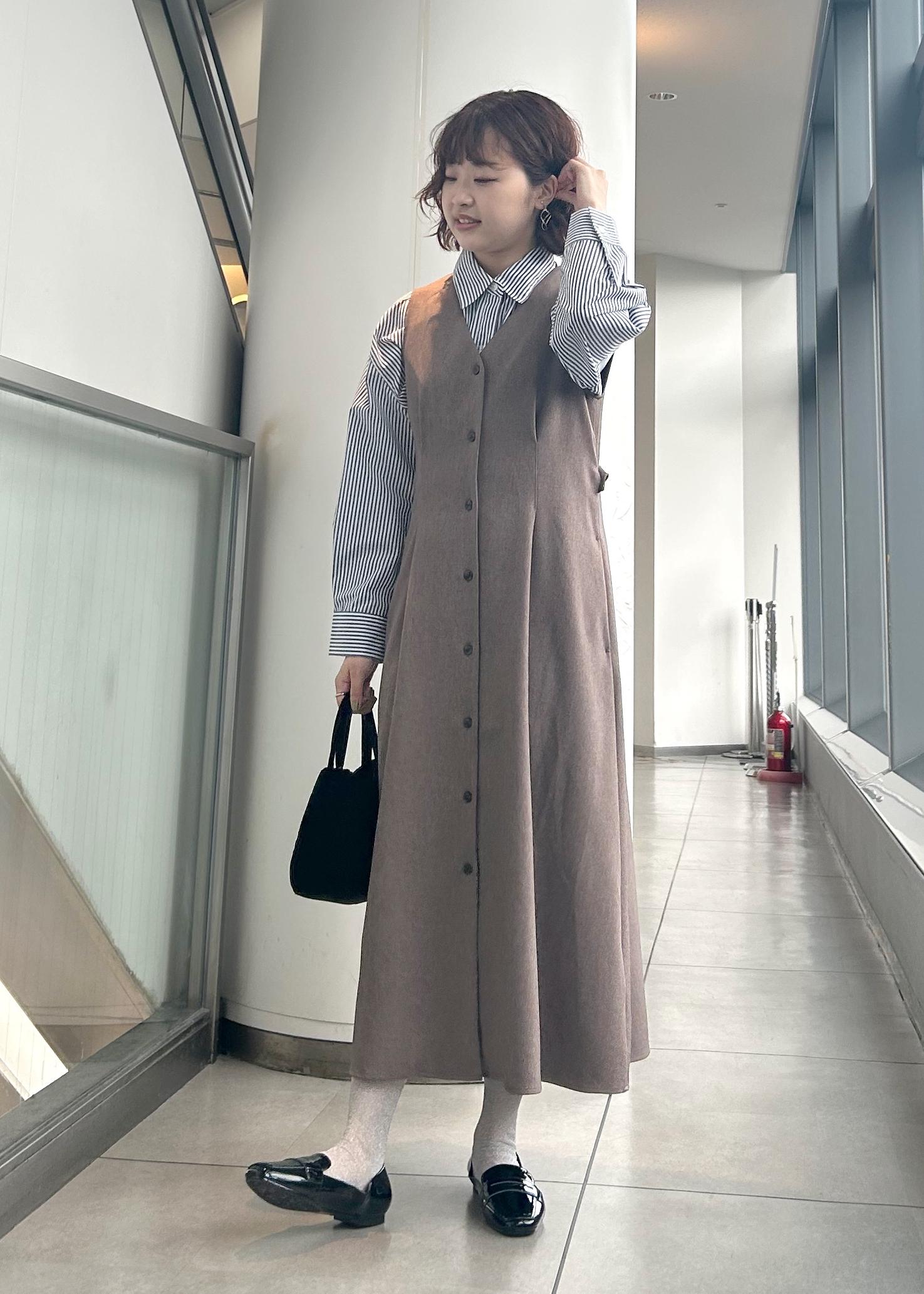 ROPE' PICNICの【低身長・小柄さんサイズ】ウールライクウエストタックジャンパースカート/セットアップ対応を使ったコーディネートを紹介します。｜Rakuten Fashion(楽天ファッション／旧楽天ブランドアベニュー)6353232