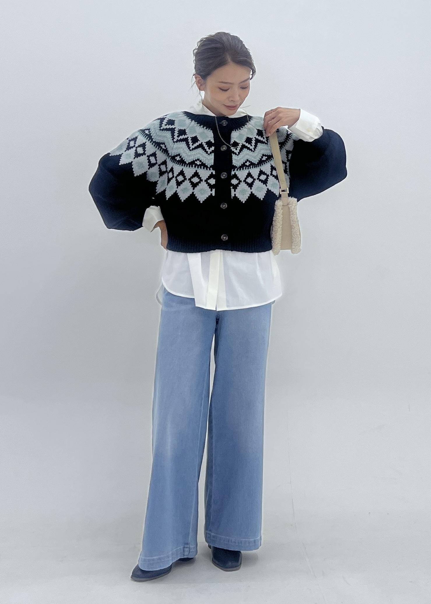 ROPE' PICNICの求心柄ボリュームスリーブカーディガン/イージーケアを使ったコーディネートを紹介します。｜Rakuten Fashion(楽天ファッション／旧楽天ブランドアベニュー)6353235