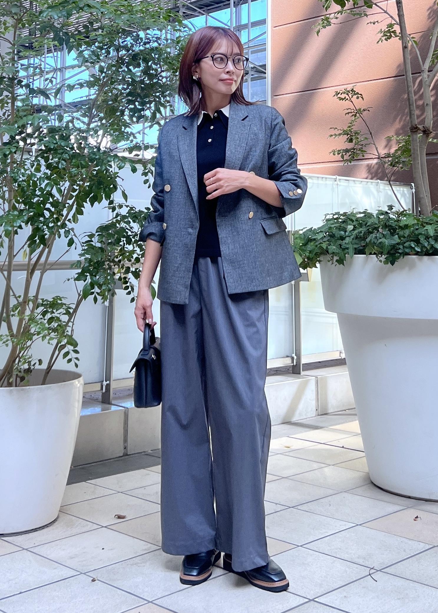 ROPE' PICNICのレディハンサムシリーズ ウールライク金ボタンジャケット(半裏地)/セットアップ・通勤対応を使ったコーディネートを紹介します。｜Rakuten Fashion(楽天ファッション／旧楽天ブランドアベニュー)6353222