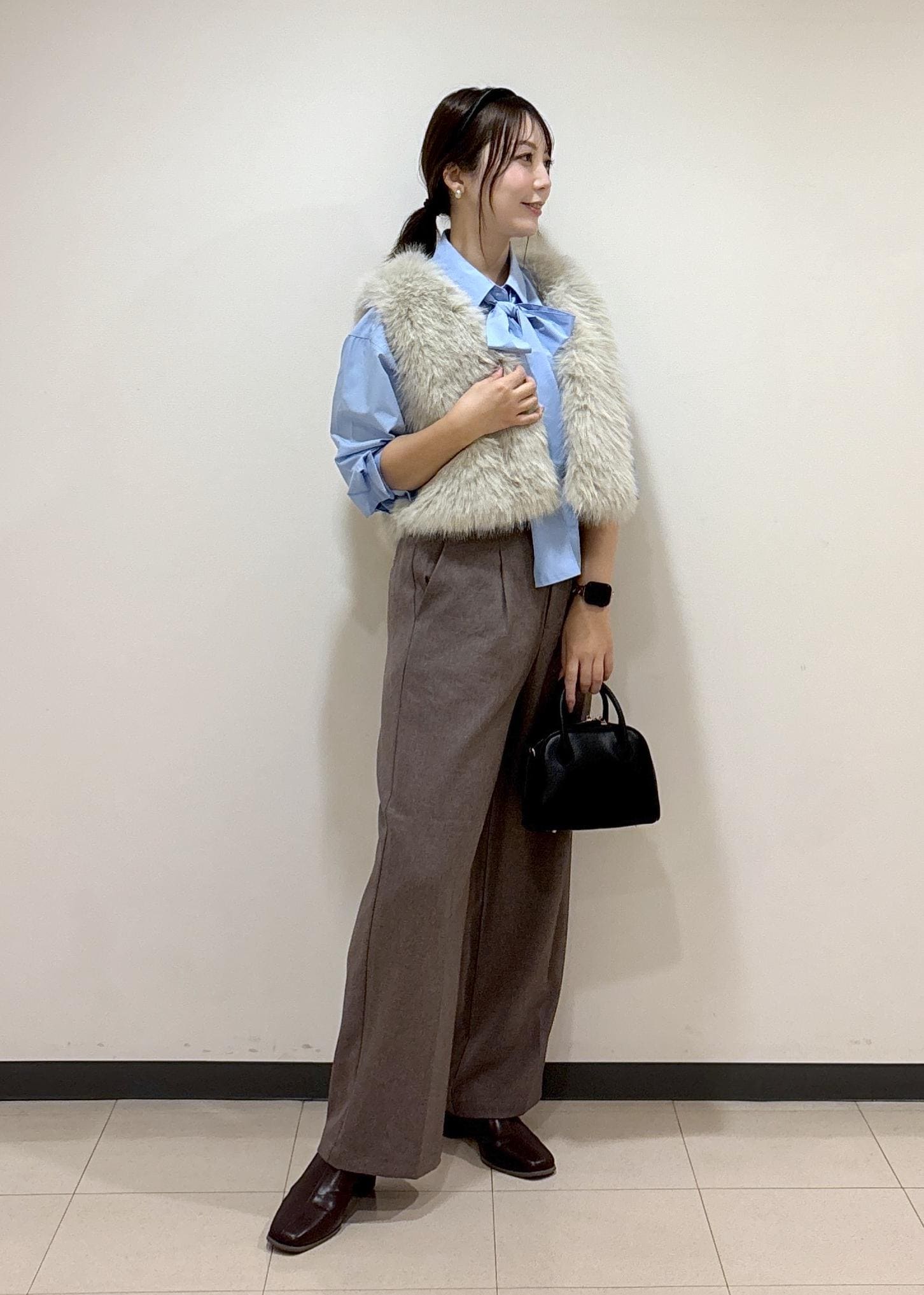 ROPE' PICNICの【防シワ】ボウタイ付きレギュラーシャツを使ったコーディネートを紹介します。｜Rakuten Fashion(楽天ファッション／旧楽天ブランドアベニュー)6353249