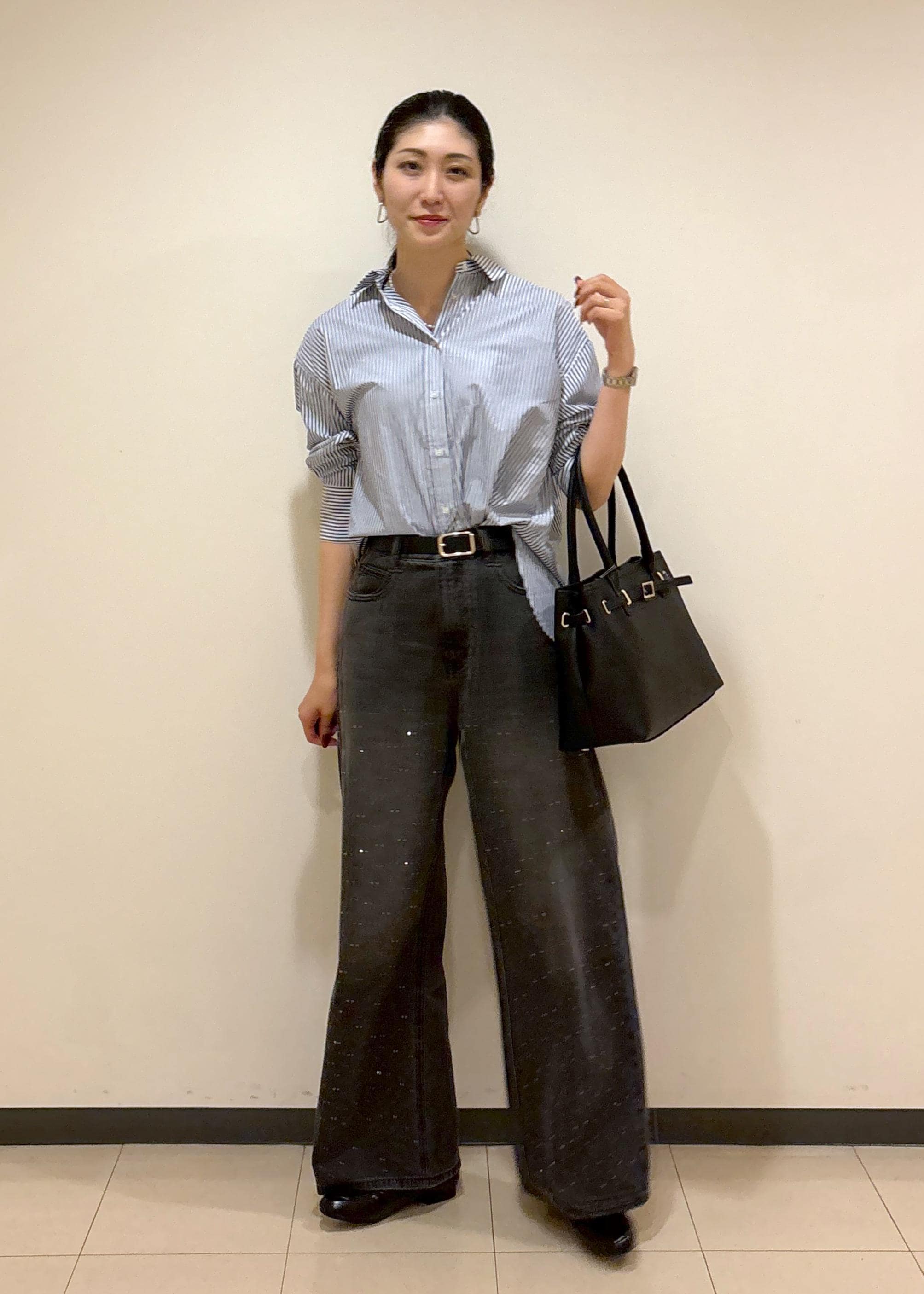 ROPE' PICNICの【防シワ】ボウタイ付きレギュラーシャツを使ったコーディネートを紹介します。｜Rakuten Fashion(楽天ファッション／旧楽天ブランドアベニュー)6353317