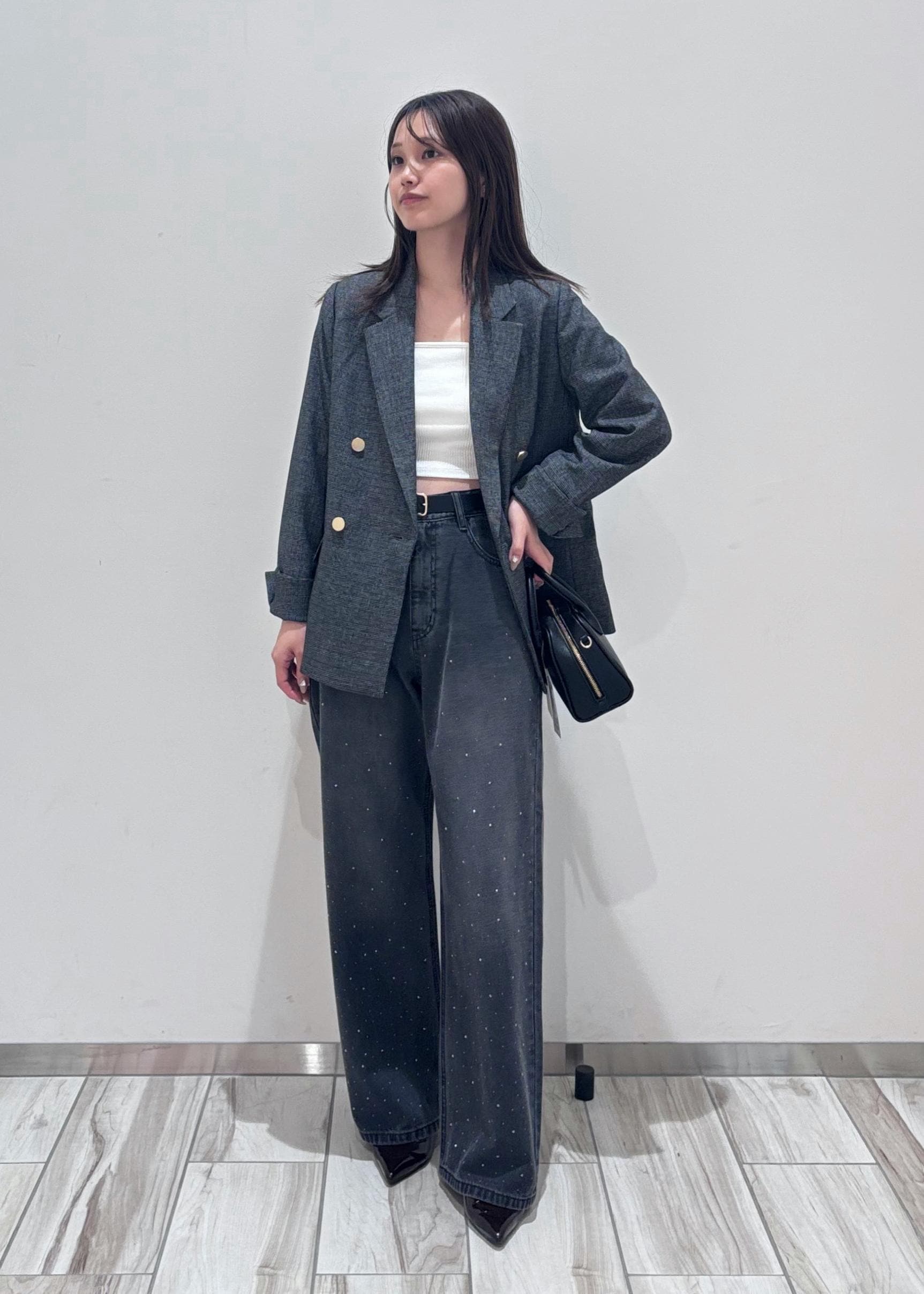 ROPE' PICNICのレディハンサムシリーズ ウールライク金ボタンジャケット(半裏地)/セットアップ・通勤対応を使ったコーディネートを紹介します。｜Rakuten Fashion(楽天ファッション／旧楽天ブランドアベニュー)6353321