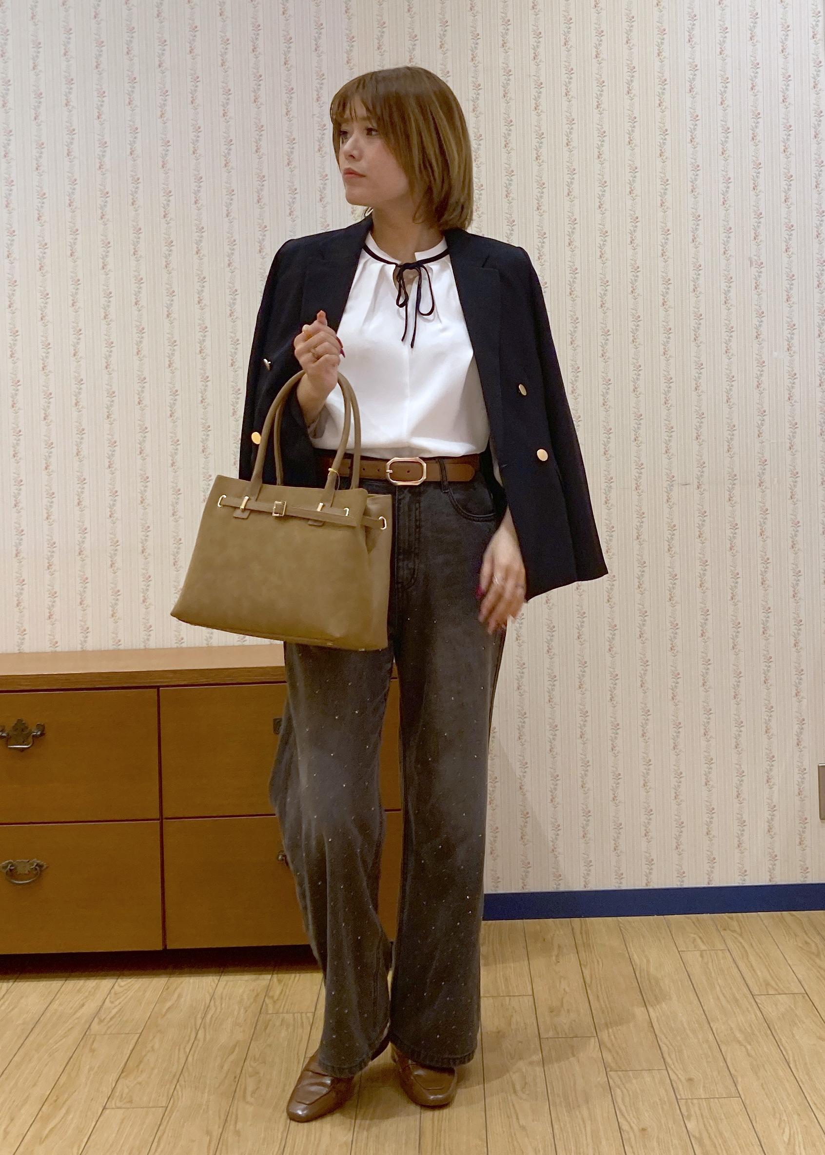 ROPE' PICNICのレディハンサムシリーズ ウールライク金ボタンジャケット(半裏地)/セットアップ・通勤対応を使ったコーディネートを紹介します。｜Rakuten Fashion(楽天ファッション／旧楽天ブランドアベニュー)6353348