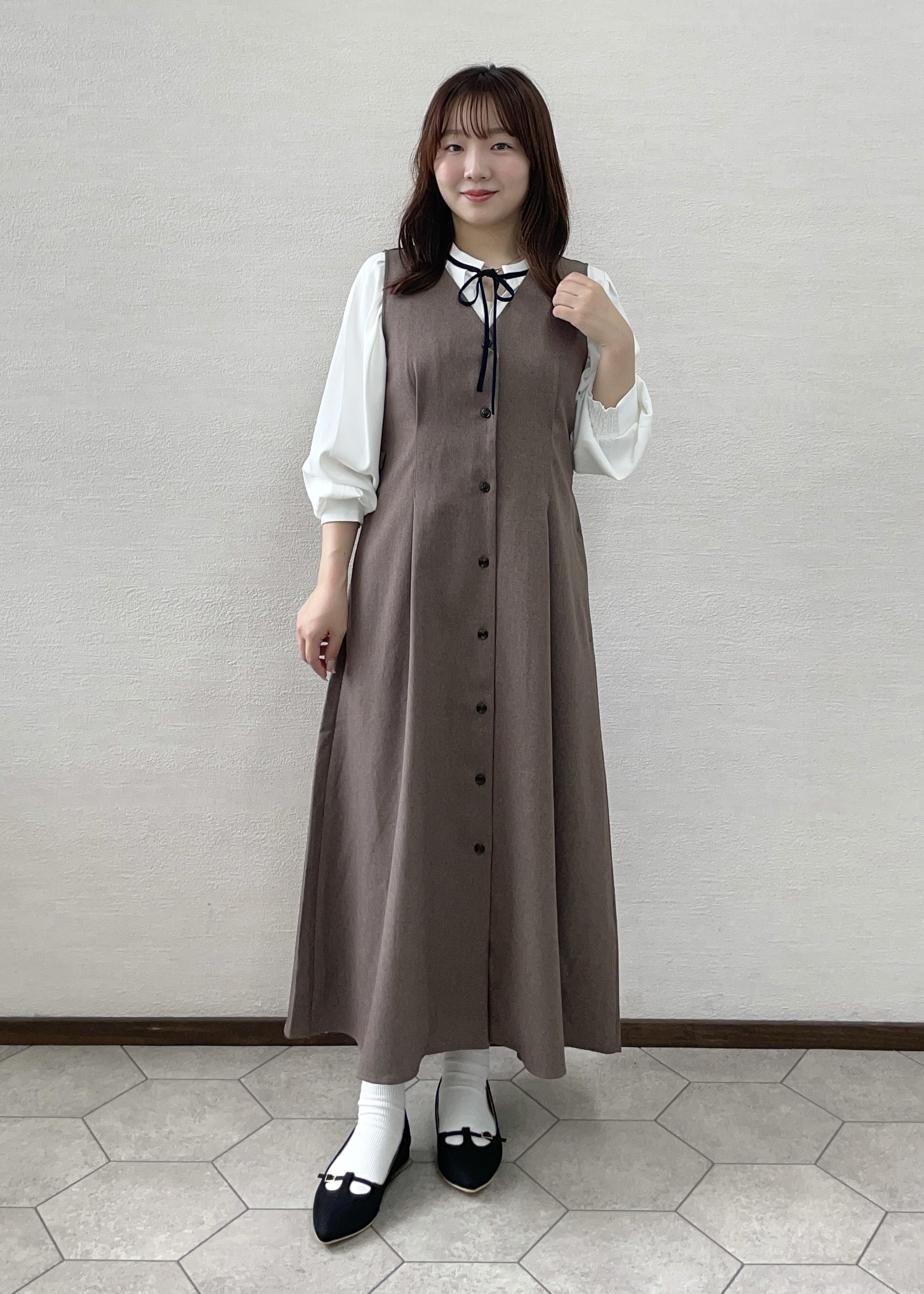 ROPE' PICNICの【低身長・小柄さんサイズ】ウールライクウエストタックジャンパースカート/セットアップ対応を使ったコーディネートを紹介します。｜Rakuten Fashion(楽天ファッション／旧楽天ブランドアベニュー)6353370