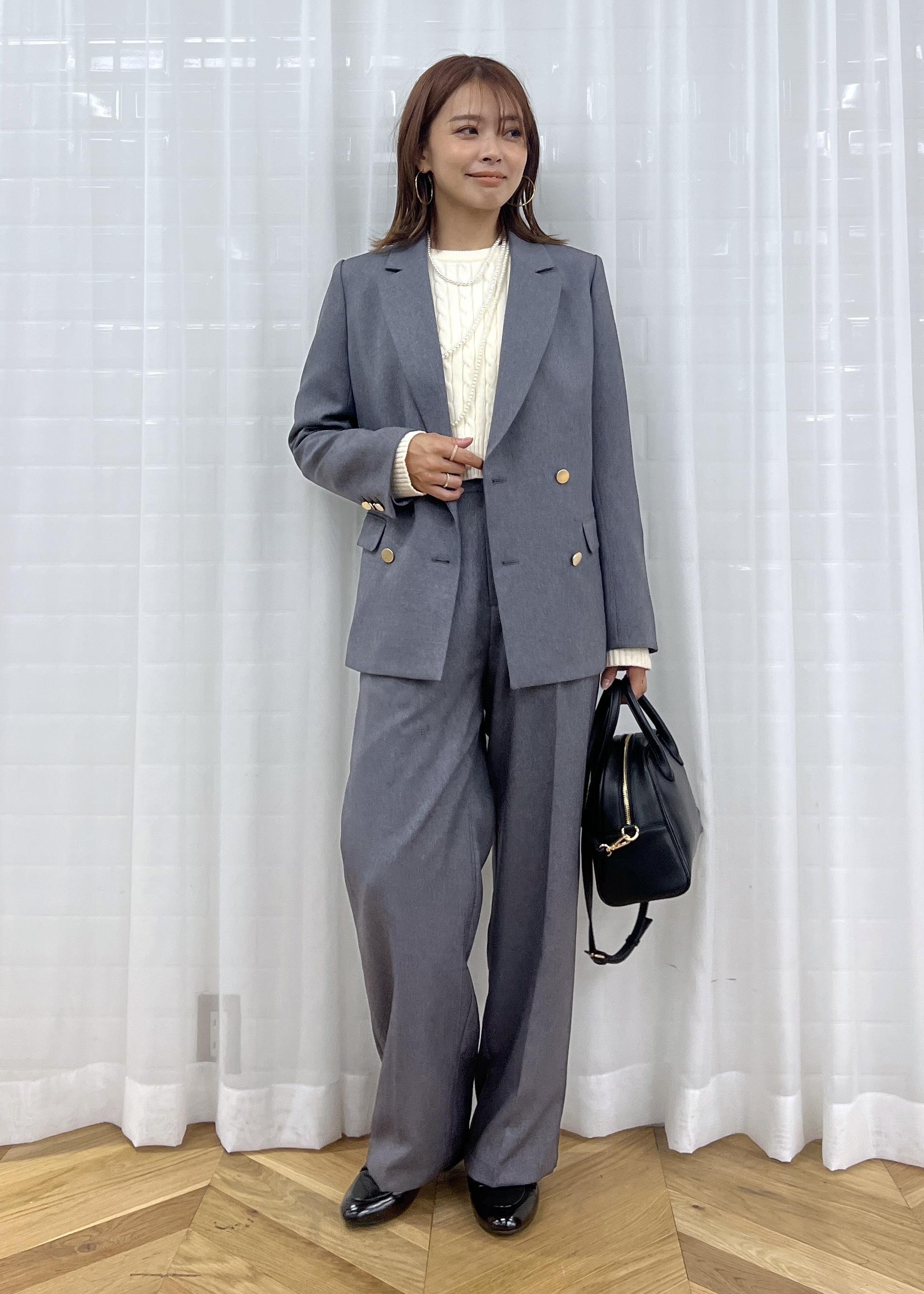 ROPE' PICNICのレディハンサムシリーズ ウールライク金ボタンジャケット(半裏地)/セットアップ・通勤対応を使ったコーディネートを紹介します。｜Rakuten Fashion(楽天ファッション／旧楽天ブランドアベニュー)6353371