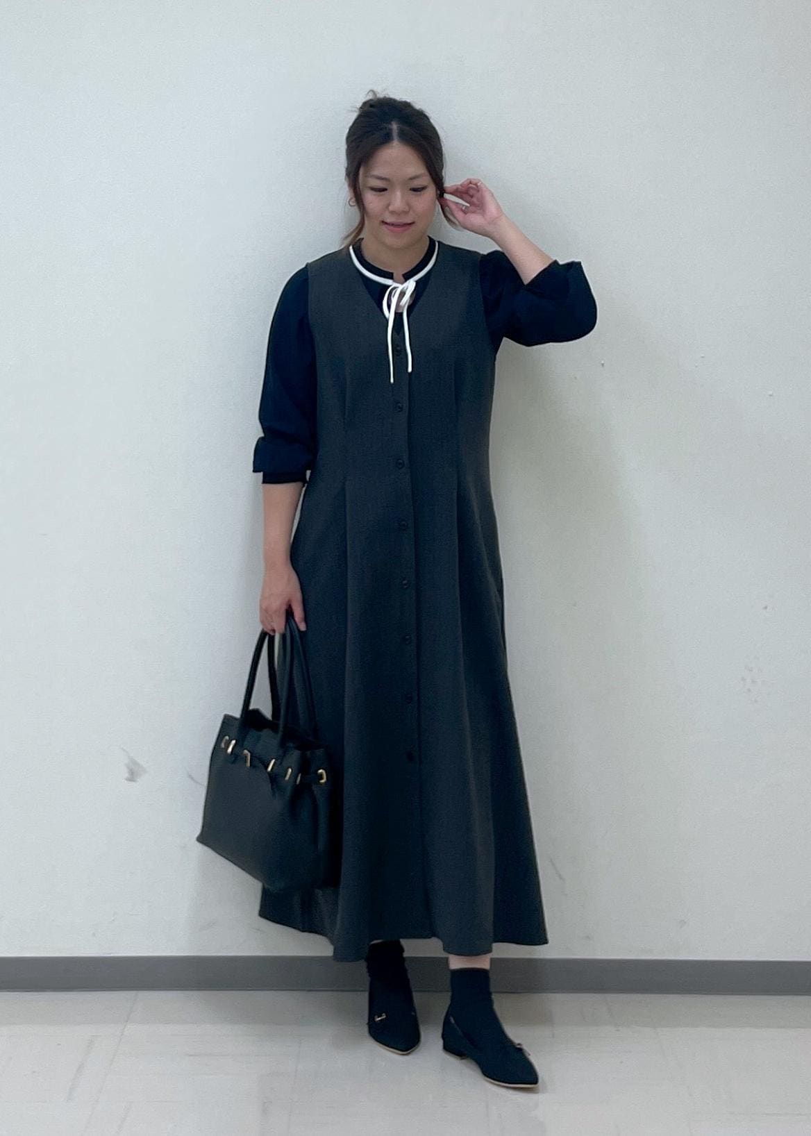 ROPE' PICNICのレディハンサムシリーズ ウールライクウエストタックジャンパースカート/セットアップ対応を使ったコーディネートを紹介します。｜Rakuten Fashion(楽天ファッション／旧楽天ブランドアベニュー)6353382