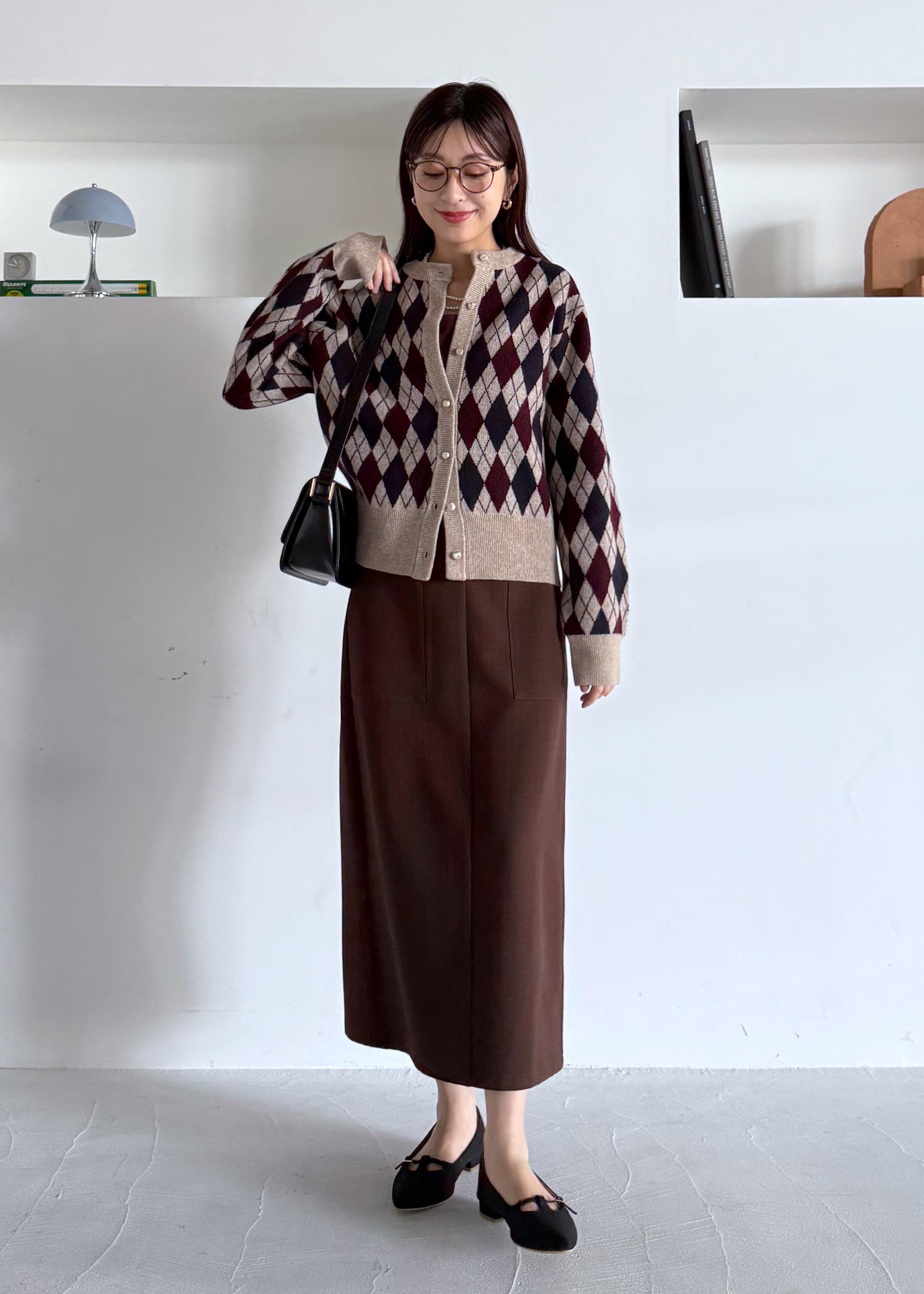 ROPE' PICNICのアーガイル柄アソートカーディガンを使ったコーディネートを紹介します。｜Rakuten Fashion(楽天ファッション／旧楽天ブランドアベニュー)6353464