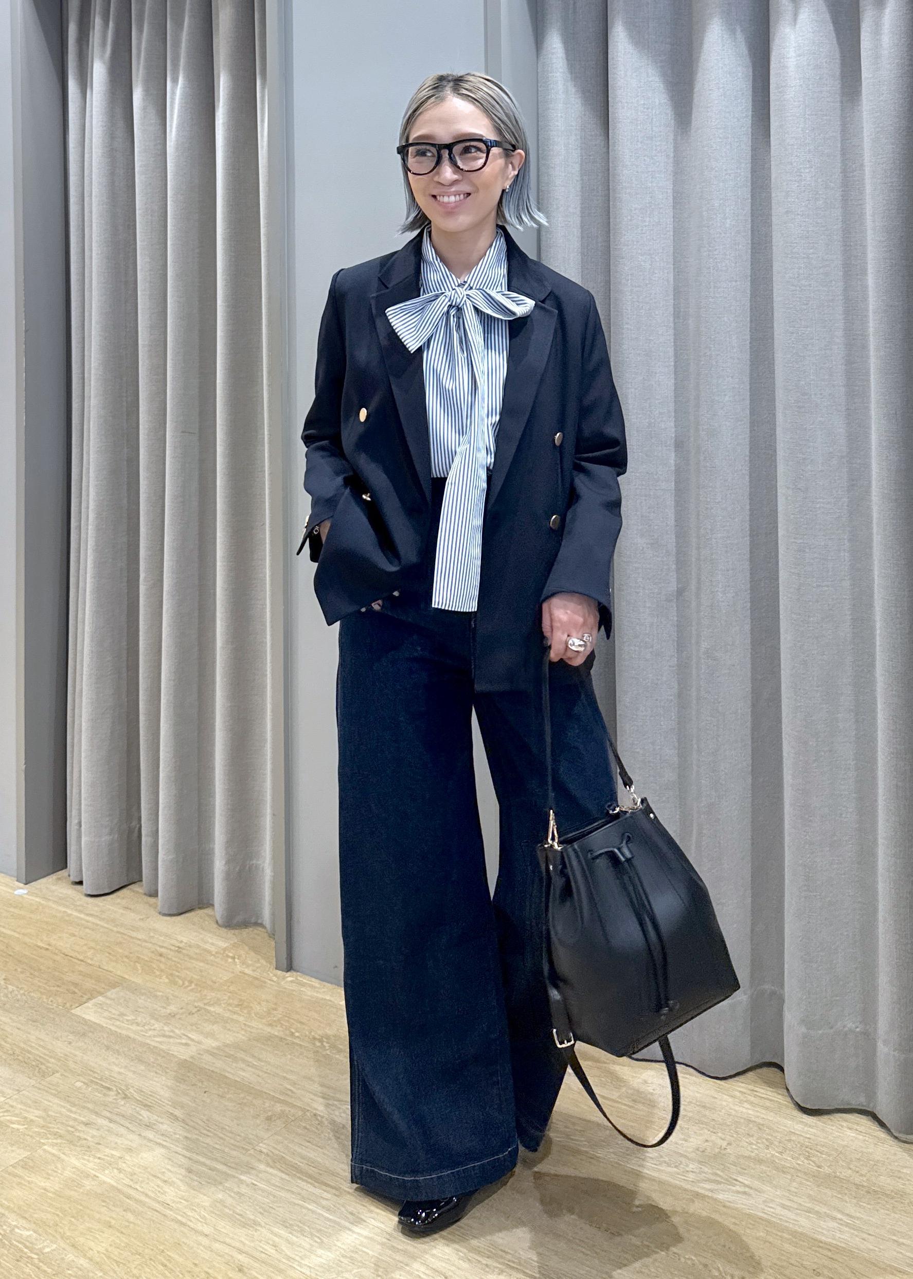 ROPE' PICNICのレディハンサムシリーズ ウールライク金ボタンジャケット(半裏地)/セットアップ・通勤対応を使ったコーディネートを紹介します。｜Rakuten Fashion(楽天ファッション／旧楽天ブランドアベニュー)6353470