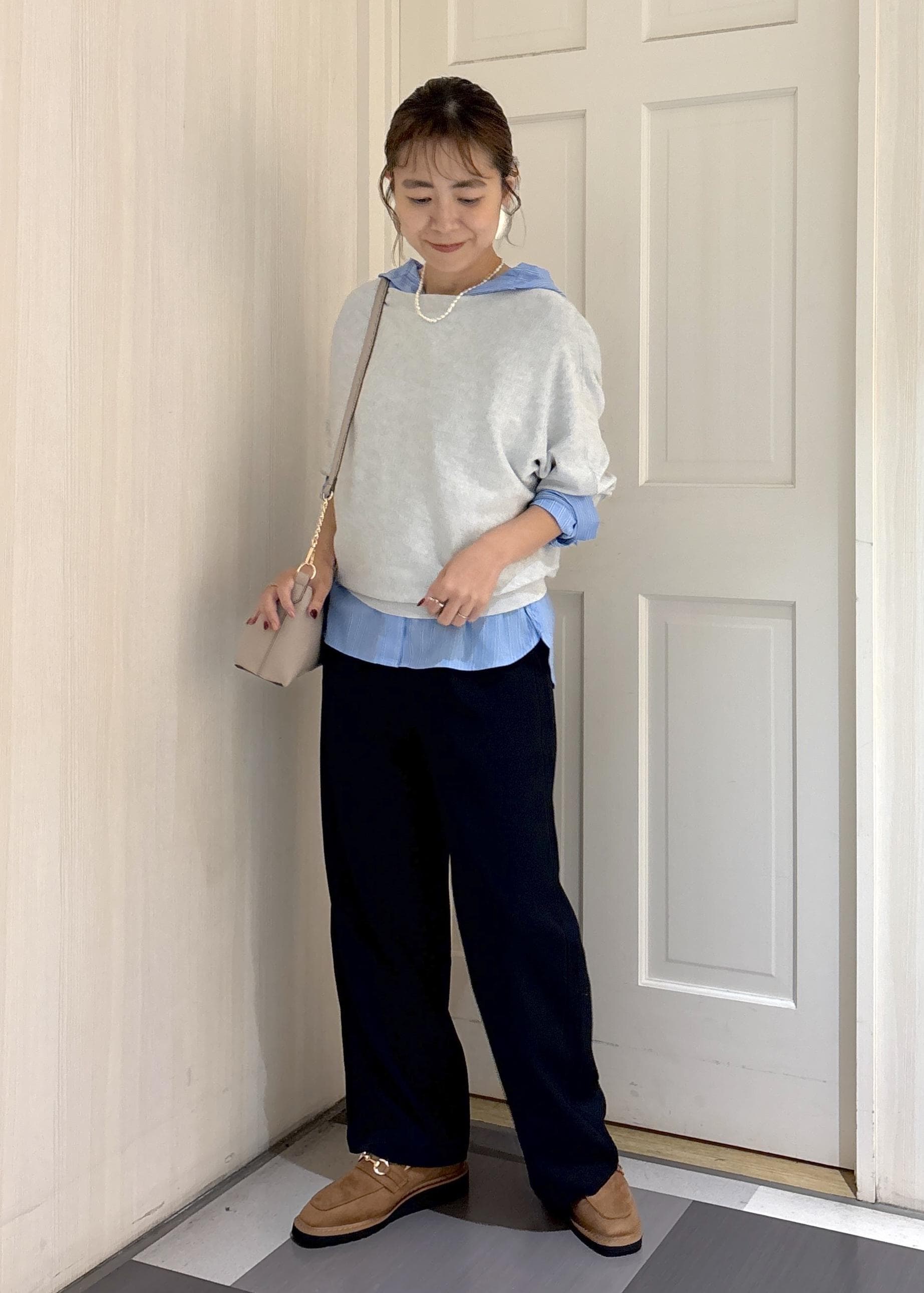 ROPE' PICNICのラメ混ドルマン7分袖ニットを使ったコーディネートを紹介します。｜Rakuten Fashion(楽天ファッション／旧楽天ブランドアベニュー)6353502