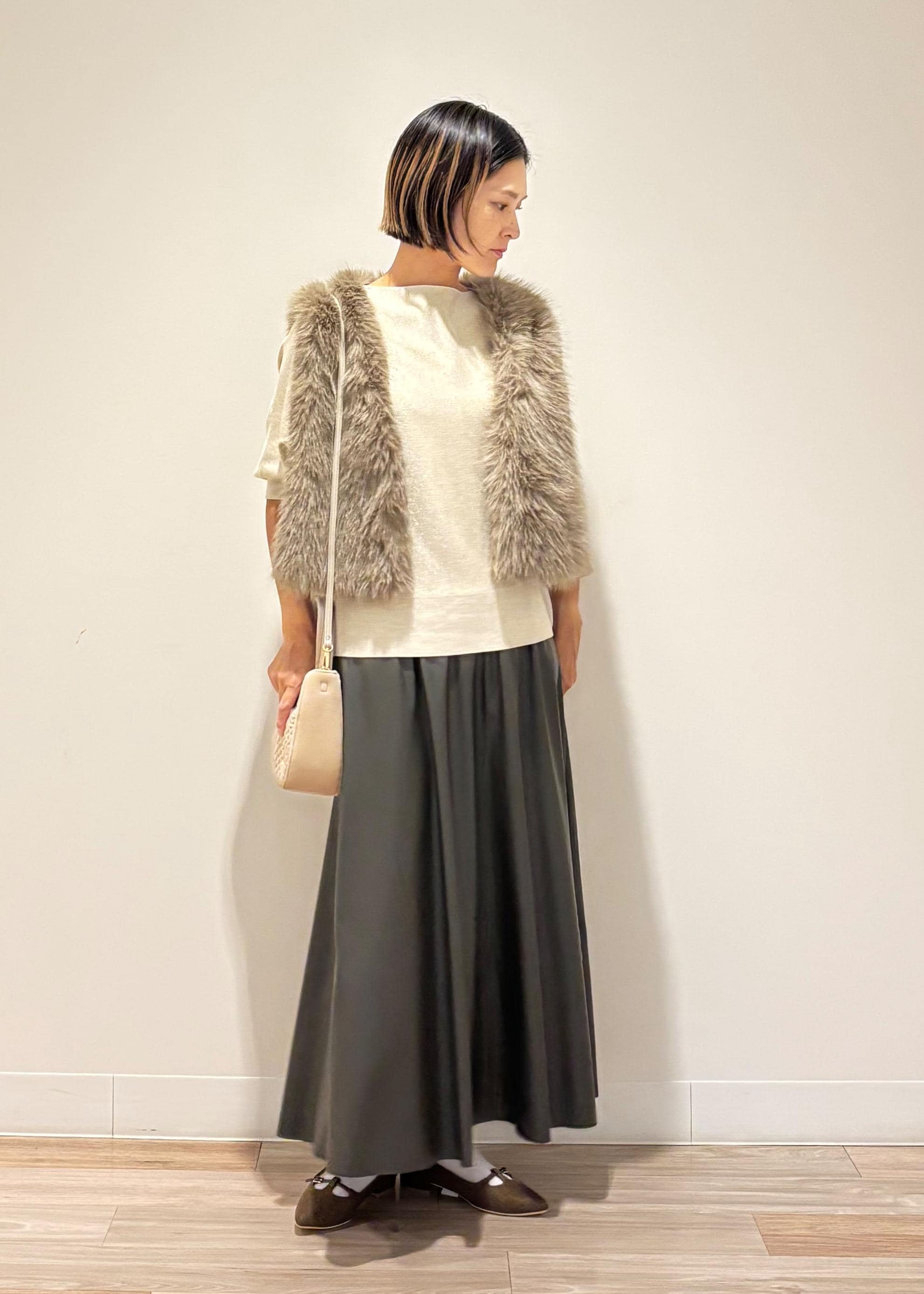 ROPE' PICNICのラメ混ドルマン7分袖ニットを使ったコーディネートを紹介します。｜Rakuten Fashion(楽天ファッション／旧楽天ブランドアベニュー)6353511