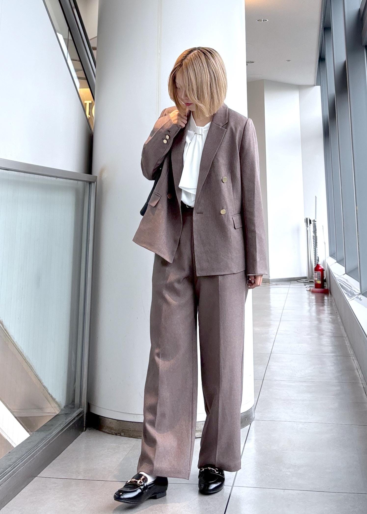 ROPE' PICNICのレディハンサムシリーズ ウールライク金ボタンジャケット(半裏地)/セットアップ・通勤対応を使ったコーディネートを紹介します。｜Rakuten Fashion(楽天ファッション／旧楽天ブランドアベニュー)6353514