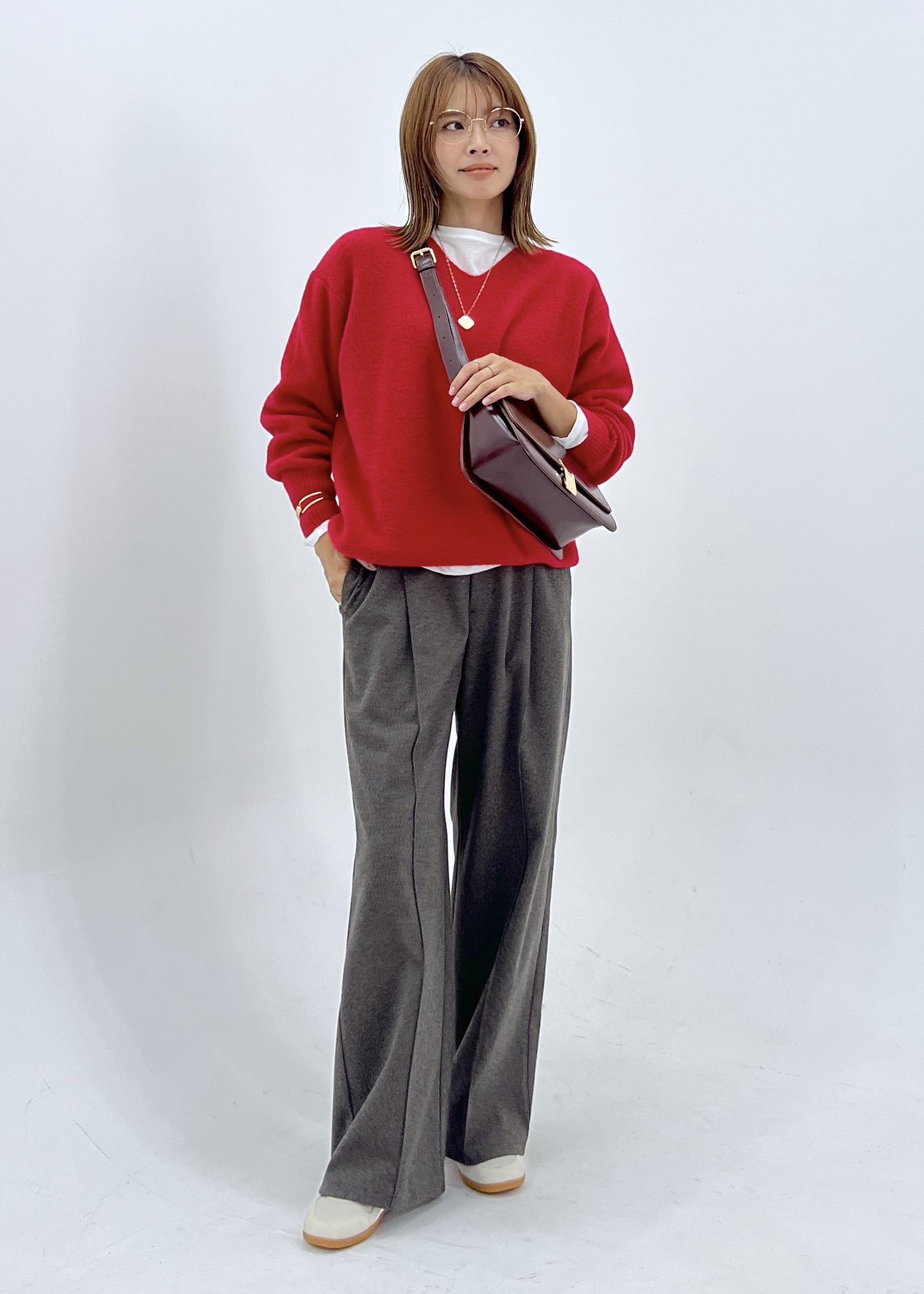 ROPE' PICNICの【新色追加】スフレニットシリーズ Vネックニットプルオーバー/イージーケア・リンクコーデを使ったコーディネートを紹介します。｜Rakuten Fashion(楽天ファッション／旧楽天ブランドアベニュー)6402006
