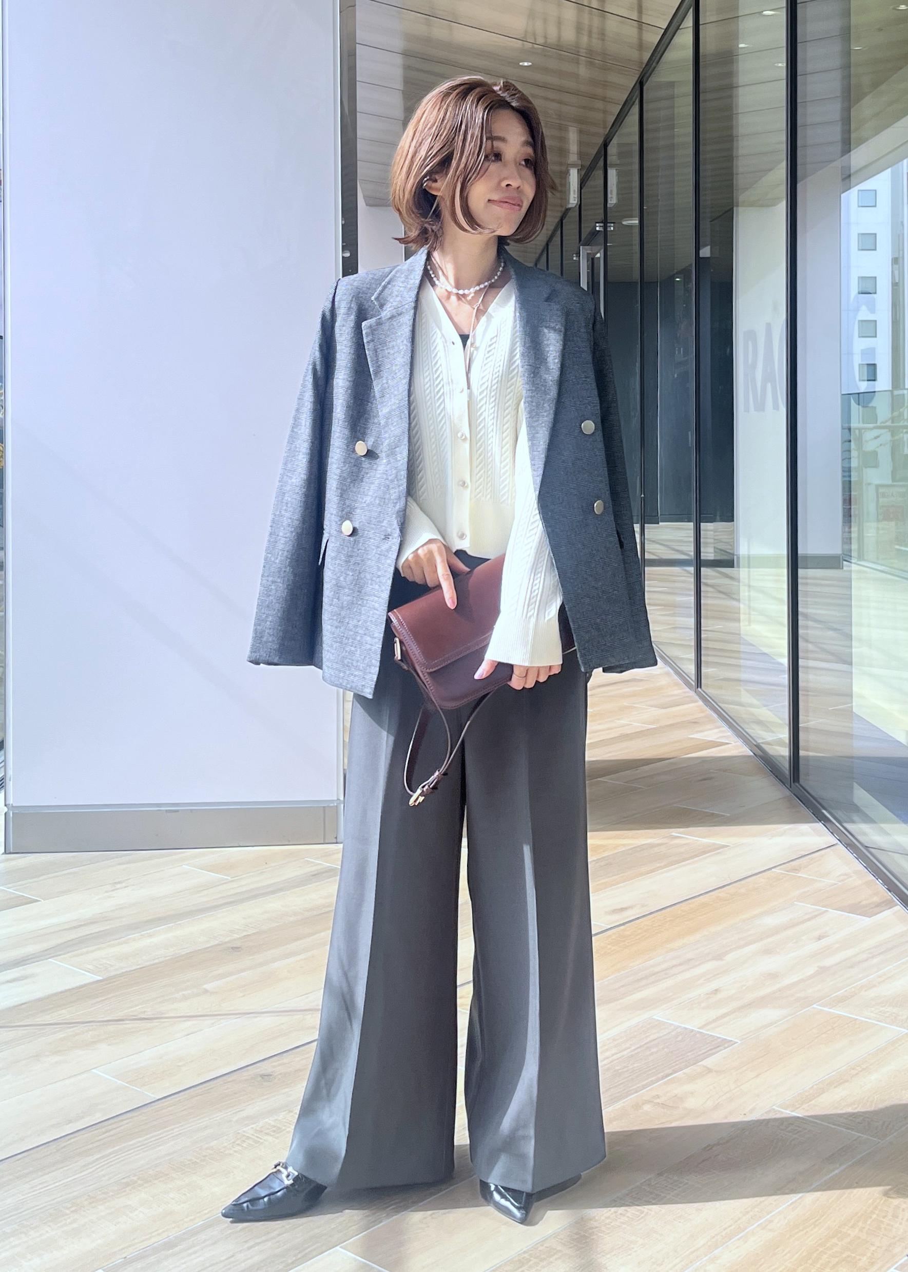 ROPE' PICNICのレディハンサムシリーズ ウールライク金ボタンジャケット(半裏地)/セットアップ・通勤対応を使ったコーディネートを紹介します。｜Rakuten Fashion(楽天ファッション／旧楽天ブランドアベニュー)6402077