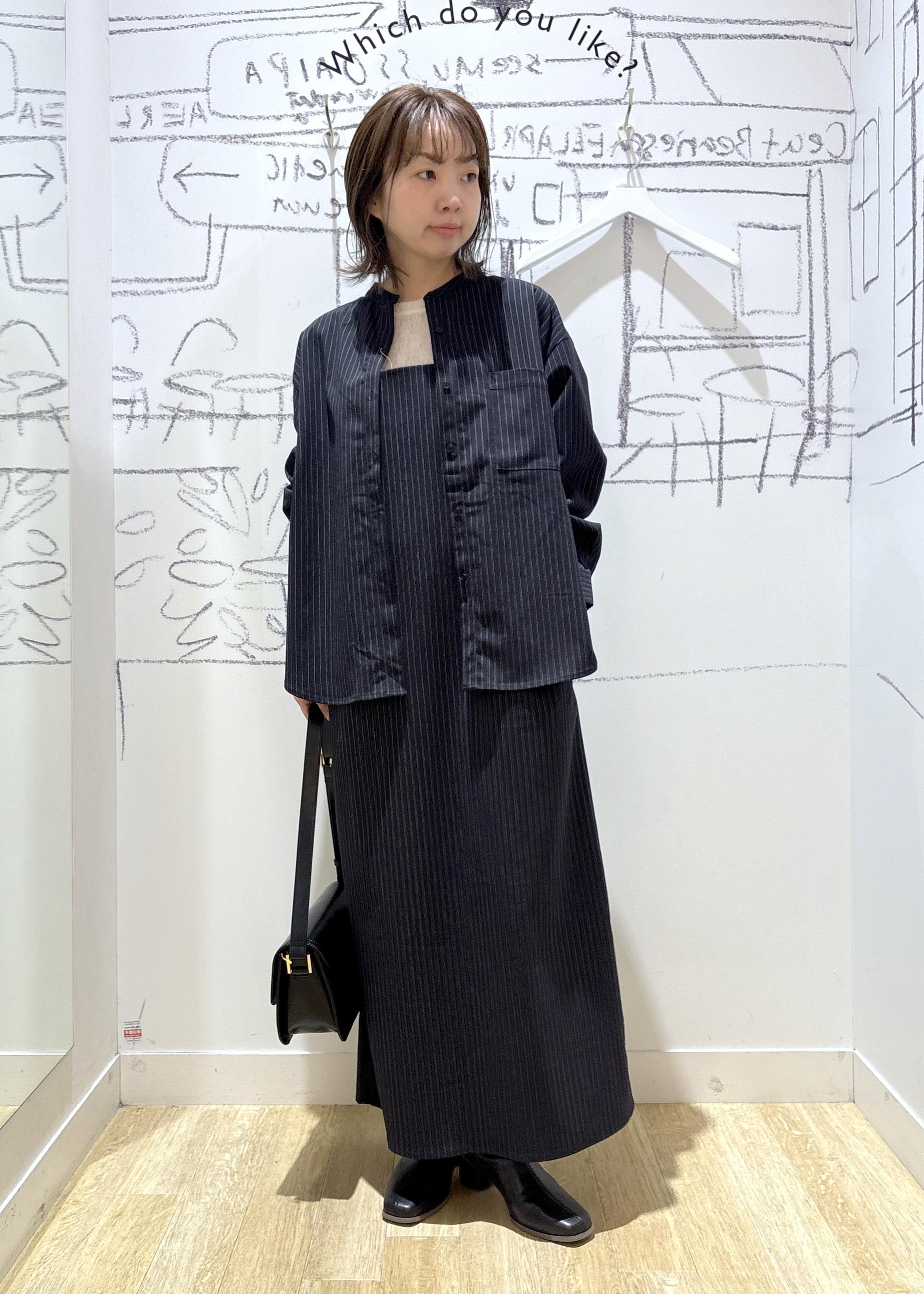 ROPE' PICNICのバンドカラーラウンドヘムストライプシャツ/セットアップ対応を使ったコーディネートを紹介します。｜Rakuten Fashion(楽天ファッション／旧楽天ブランドアベニュー)6402139