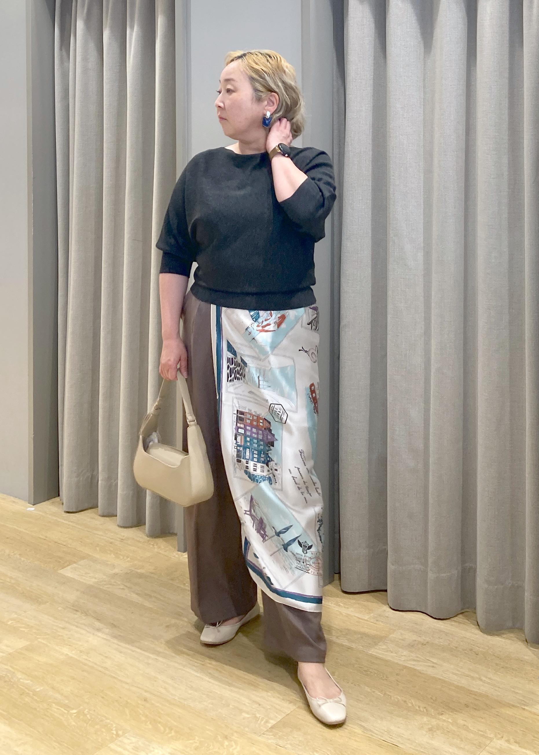 ROPE' PICNICのラメ混ドルマン7分袖ニットを使ったコーディネートを紹介します。｜Rakuten Fashion(楽天ファッション／旧楽天ブランドアベニュー)6402193