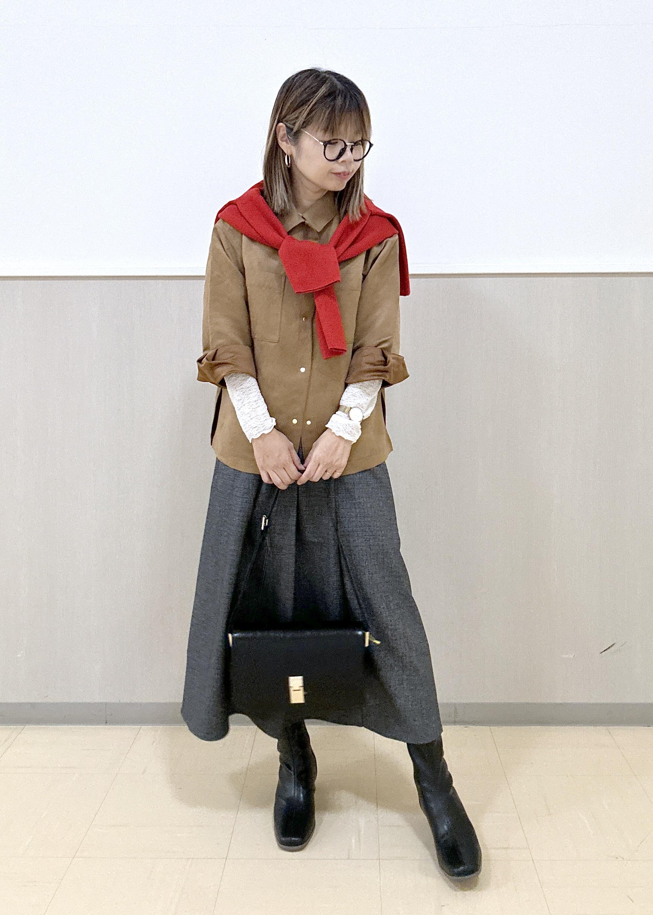 ROPE' PICNICのスエードシャツを使ったコーディネートを紹介します。｜Rakuten Fashion(楽天ファッション／旧楽天ブランドアベニュー)6402205