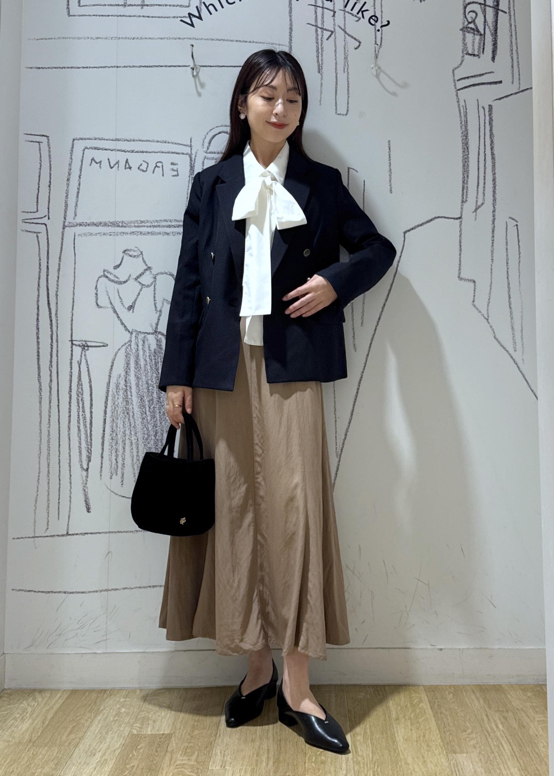 ROPE' PICNICのレディハンサムシリーズ ウールライク金ボタンジャケット(半裏地)/セットアップ・通勤対応を使ったコーディネートを紹介します。｜Rakuten Fashion(楽天ファッション／旧楽天ブランドアベニュー)6403245