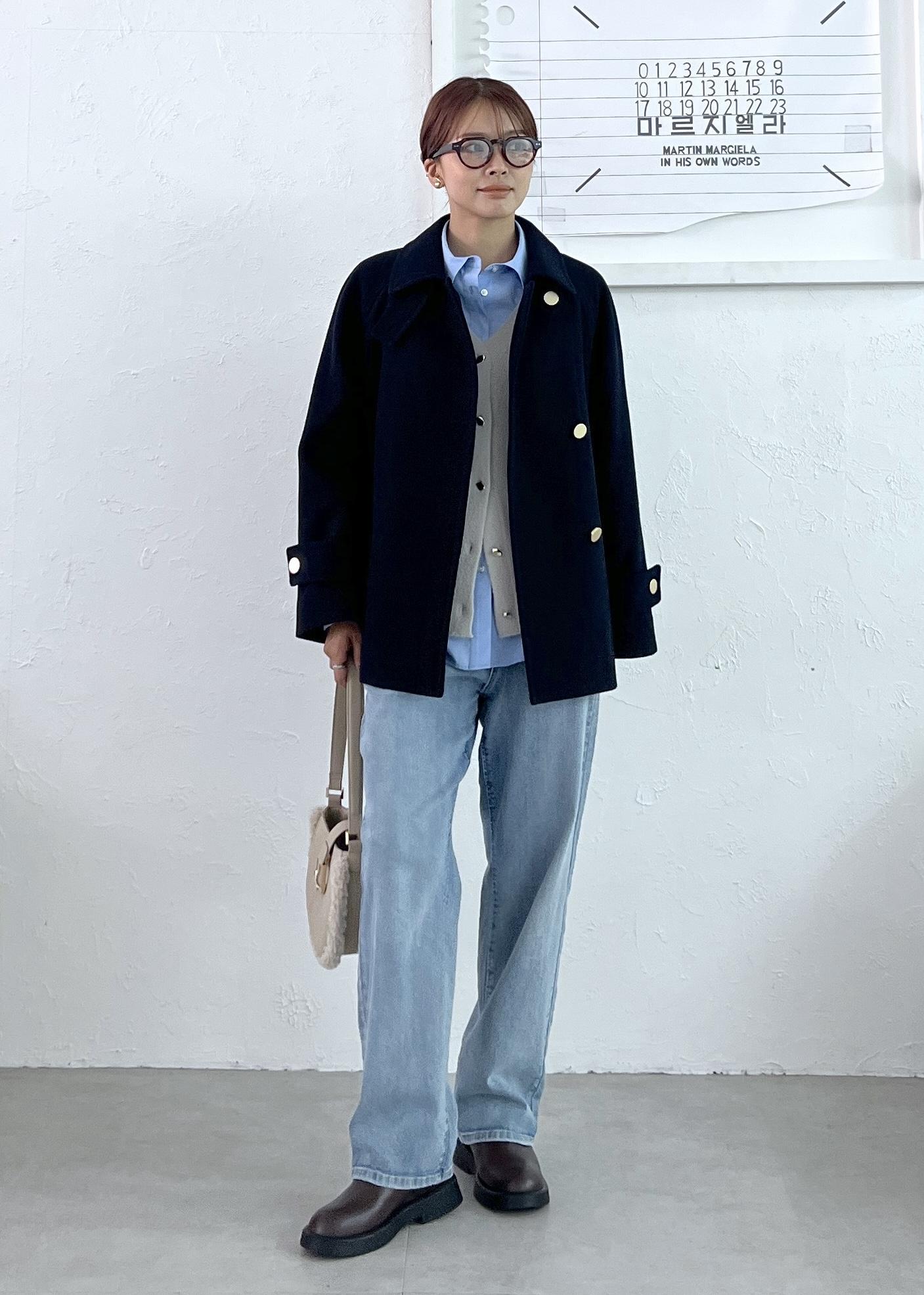 ROPE' PICNICのジャージーメルトンシリーズ 金ボタンミドル丈コート/リンクコーデを使ったコーディネートを紹介します。｜Rakuten Fashion(楽天ファッション／旧楽天ブランドアベニュー)6407492