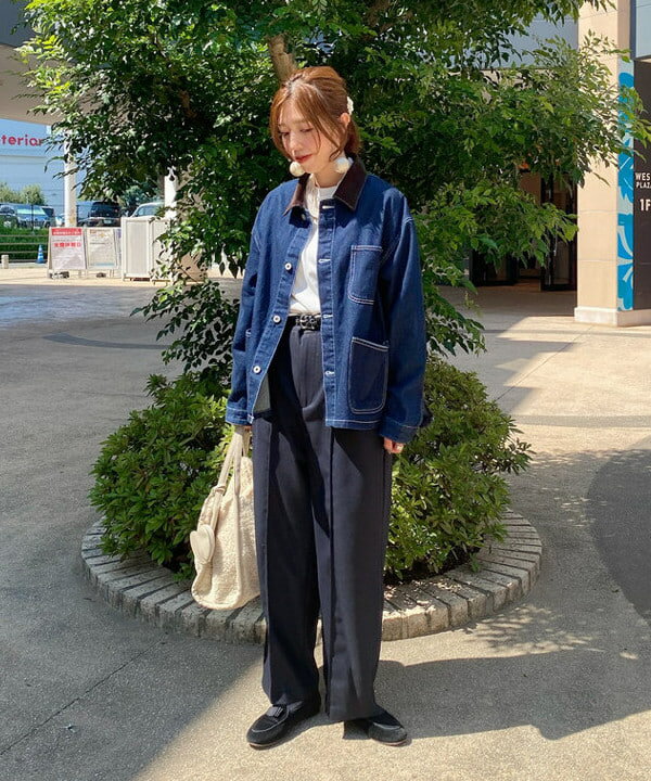 BEAMS HEARTの襟 コーデュロイ カバーオール ジャケット 25AW 秋 ライトアウター レディースを使ったコーディネートを紹介します。｜Rakuten Fashion(楽天ファッション／旧楽天ブランドアベニュー)6317584