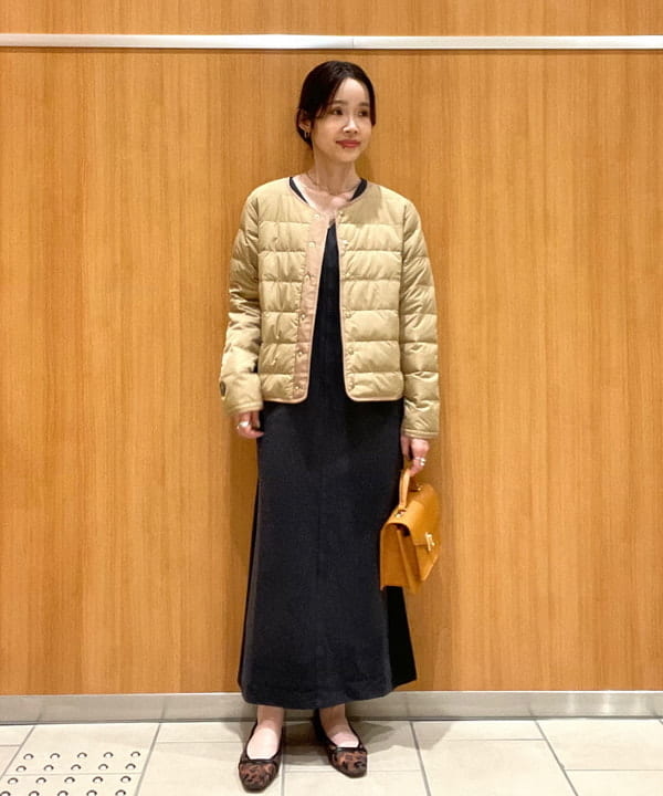 BEAMS HEARTのフレンチ ショートダウンジャケット （S～L) 25AW レディース インナーダウン ノーカラーを使ったコーディネートを紹介します。｜Rakuten Fashion(楽天ファッション／旧楽天ブランドアベニュー)6317683
