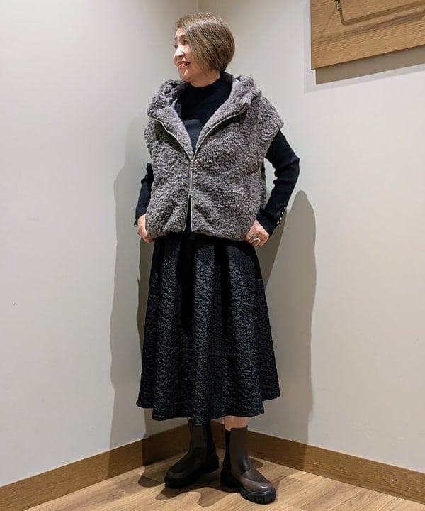 BEAMS HEARTのフード ボアベストを使ったコーディネートを紹介します。｜Rakuten Fashion(楽天ファッション／旧楽天ブランドアベニュー)6320817