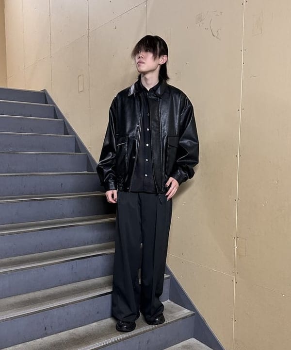 BEAMS HEARTのBEAMS HEART｜クラシック フェイクレザー ブルゾン｜メンズ アウター ジャケット｜合成皮革 リラックスフィット ヴィンテージ風｜秋冬を使ったコーディネートを紹介します。｜Rakuten Fashion(楽天ファッション／旧楽天ブランドアベニュー)6322584