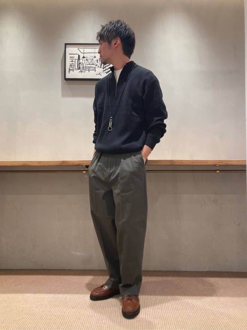 ＜Steven Alan＞ ドリル インツープリーツ ドレス トラウザーズ Steven Alan＞ ドリル インツープリーツ ドレス トラウザーズ