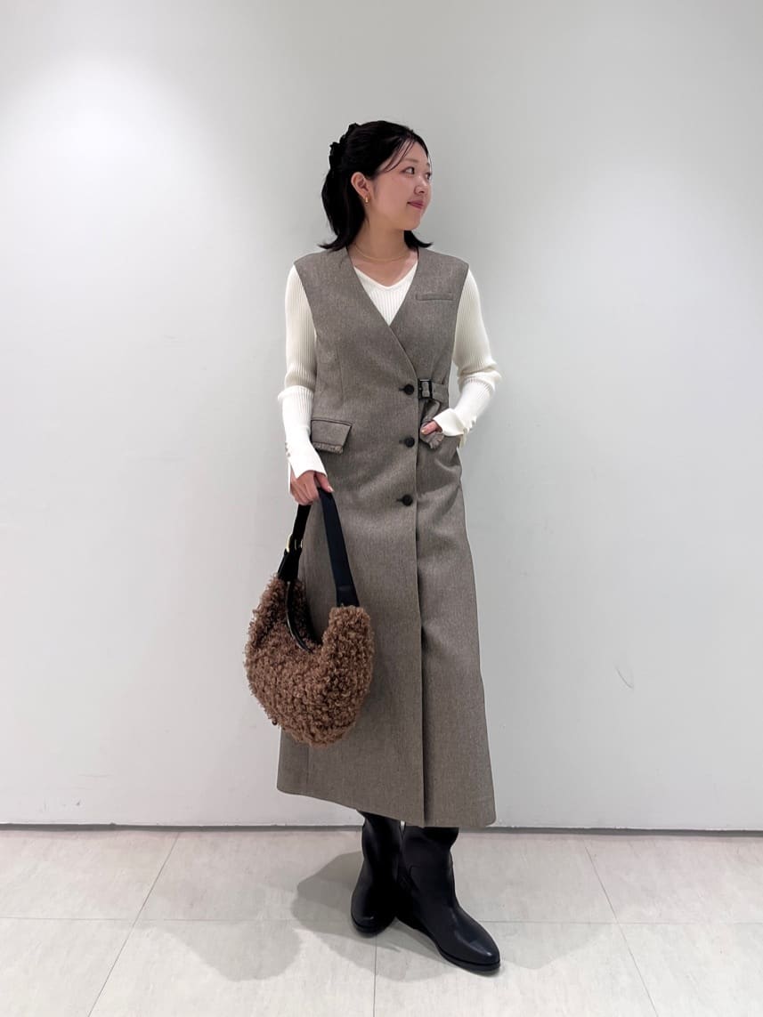 allureville ワンピース ツィードライクロングジレワンピース