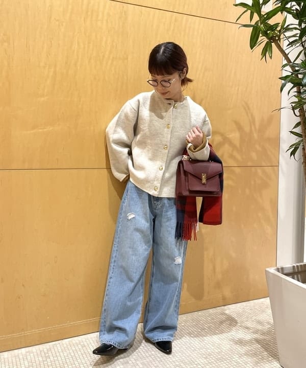 BEAMS HEARTの【手洗い可】ダブルフェイス クルーニット カーディガン 25AW 秋 長袖 レディース 一枚で主役級を使ったコーディネートを紹介します。｜Rakuten Fashion(楽天ファッション／旧楽天ブランドアベニュー)6332171