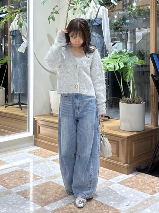 La boutique BonBon パール付きデニムタイトマキシスカート34 La boutique BonBon パール付きデニムタイトマキシスカート 34