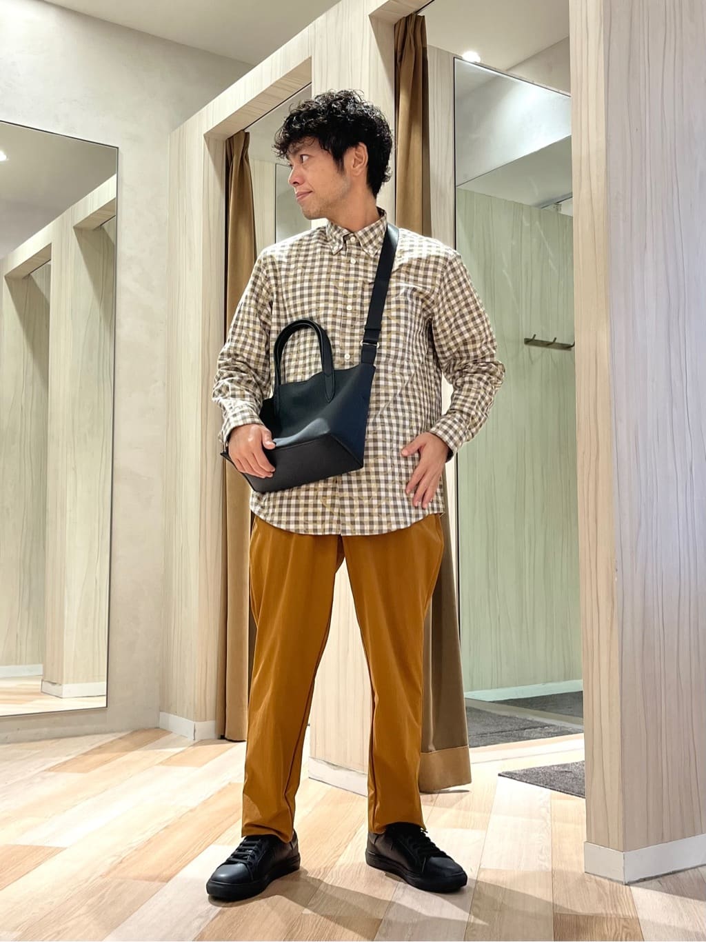 TAKEO KIKUCHIのチェックボーラーガーゼシャツを使ったコーディネートを紹介します。｜Rakuten Fashion(楽天ファッション／旧楽天ブランドアベニュー)6339756