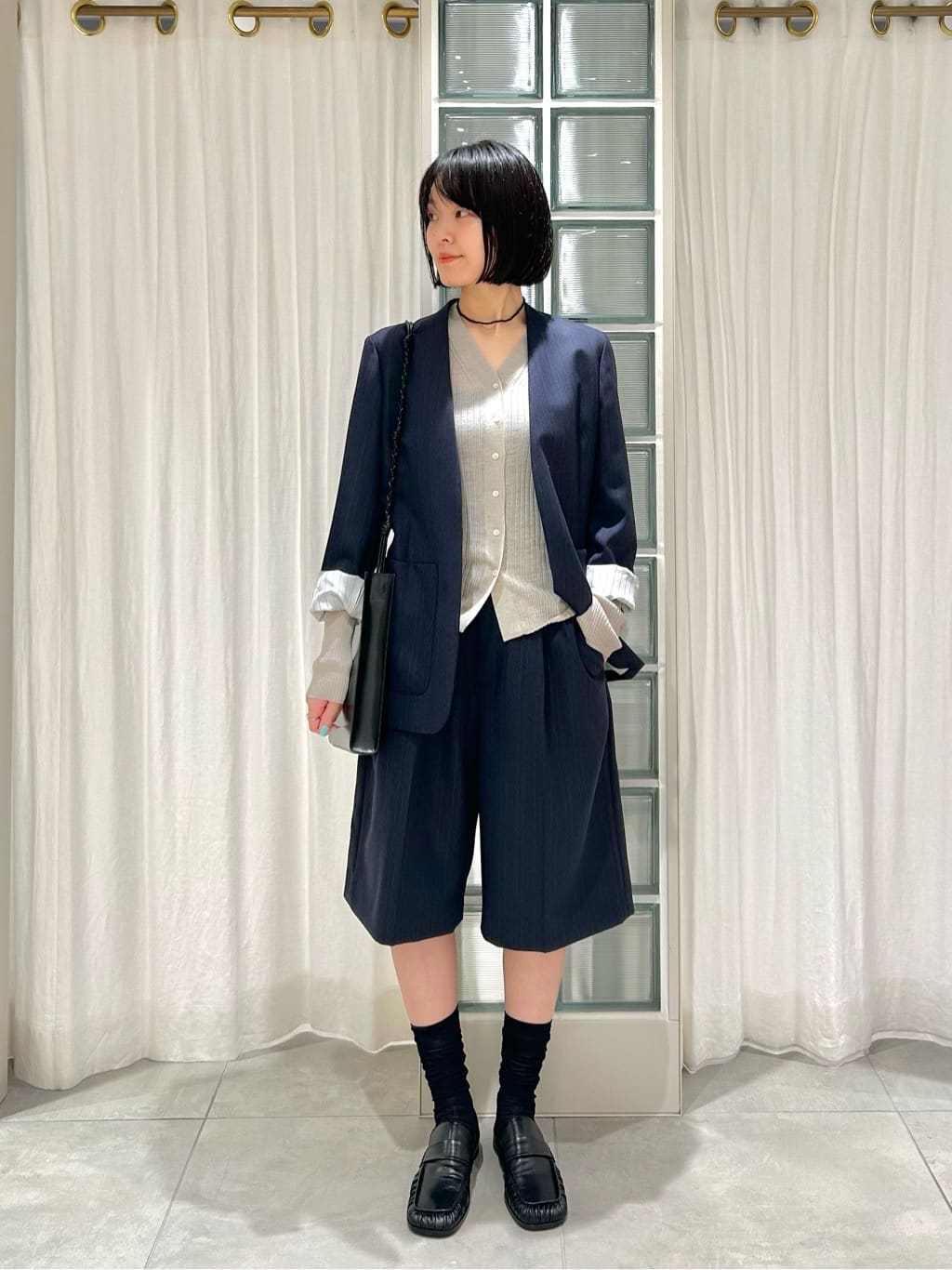 conte ストライプ ヘリンボーン ノーカラージャケット ユナイテッドアローズ conte＞ストライプ ヘリンボーン ノーカラージャケット