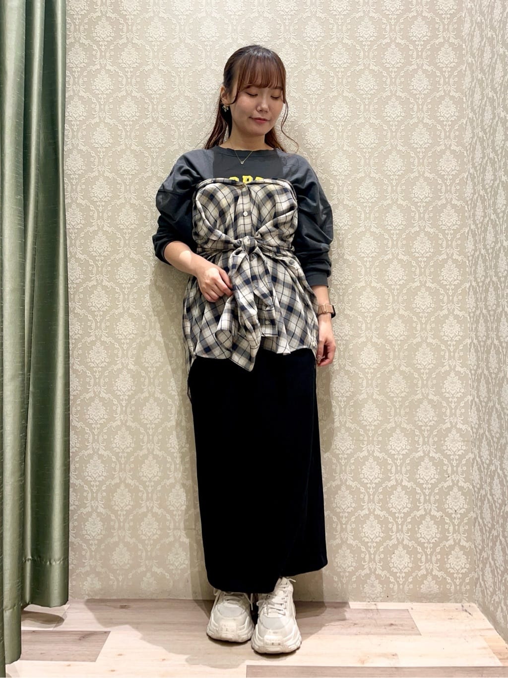 Green Parksのカシュクールシアーシャツを使ったコーディネートを紹介します。｜Rakuten Fashion(楽天ファッション／旧楽天ブランドアベニュー)6345337