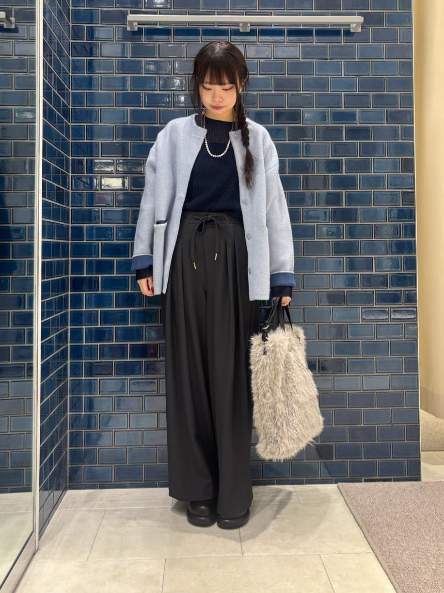 LASUDのシアーストライプリブニットを使ったコーディネートを紹介します。｜Rakuten Fashion(楽天ファッション／旧楽天ブランドアベニュー)6348193