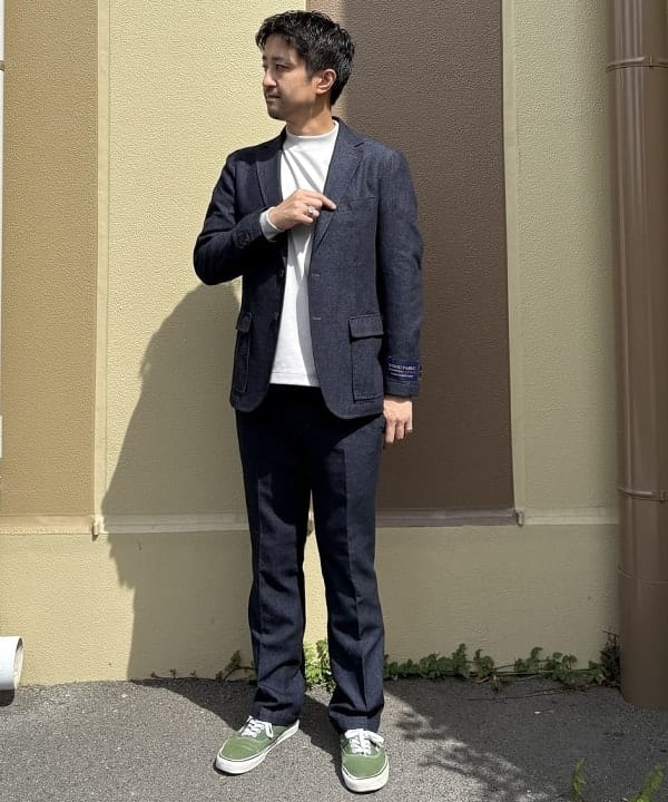 BEAMS HEARTのヴィンテージデニム調 2ボタンジャケットを使ったコーディネートを紹介します。｜Rakuten Fashion(楽天ファッション／旧楽天ブランドアベニュー)6348634